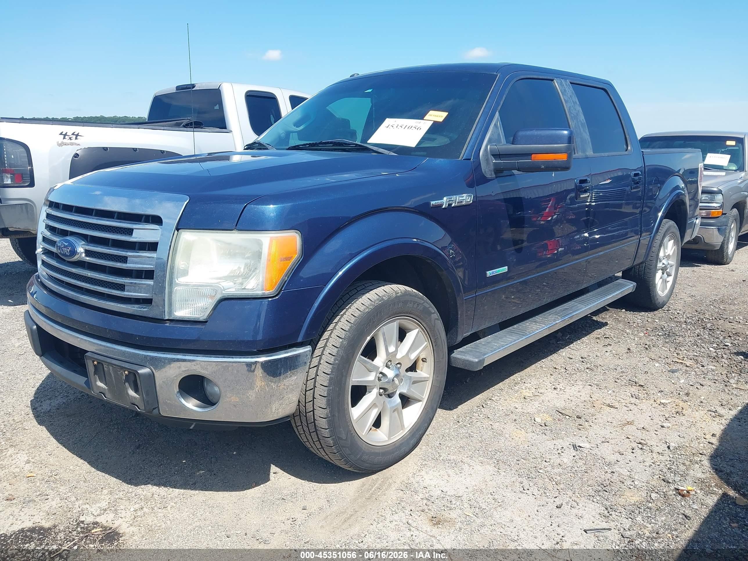 2013 Ford F-150 Lariat Синий vin: 1FTFW1CT8DKD58896