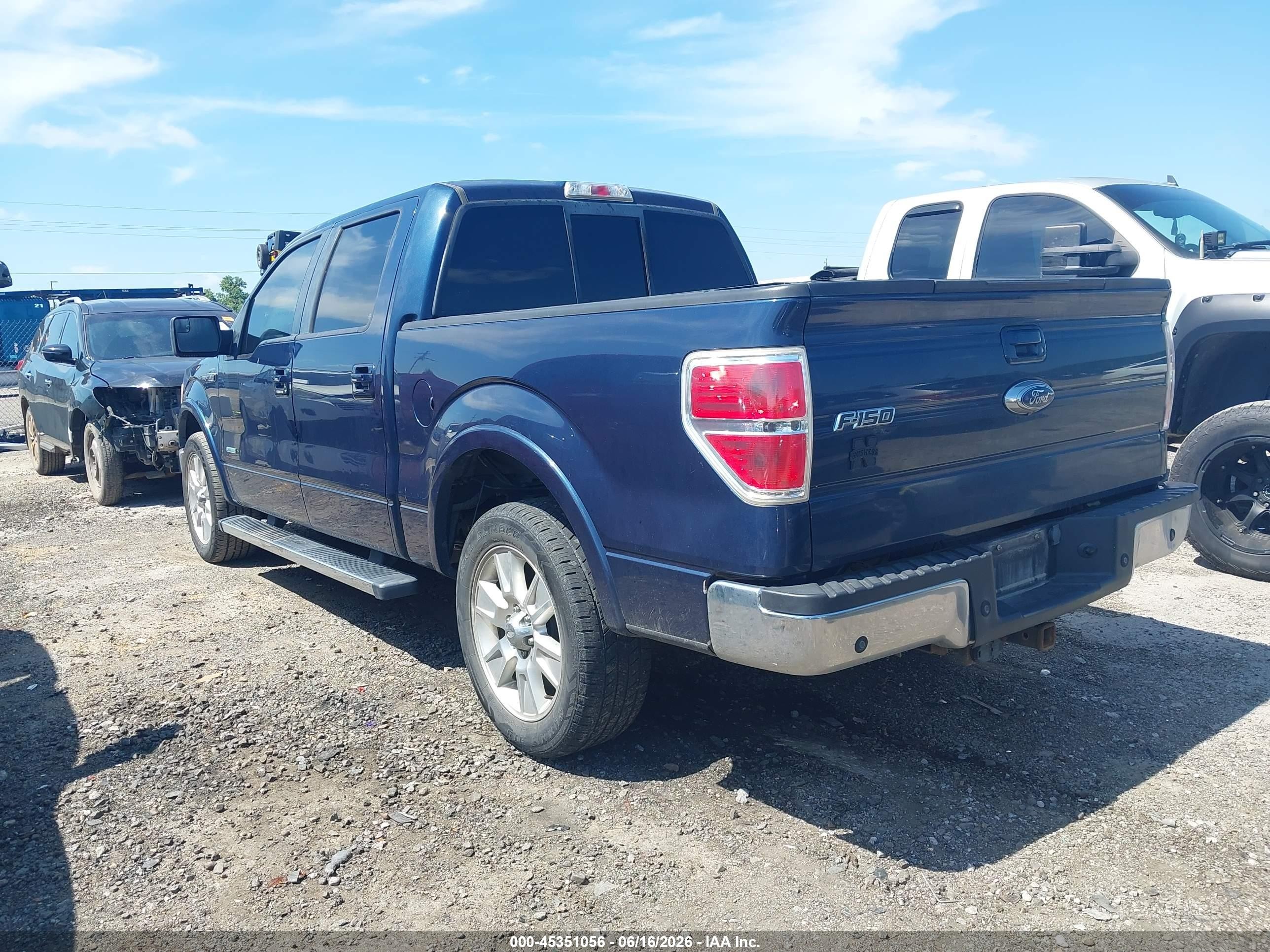 2013 Ford F-150 Lariat Синий vin: 1FTFW1CT8DKD58896