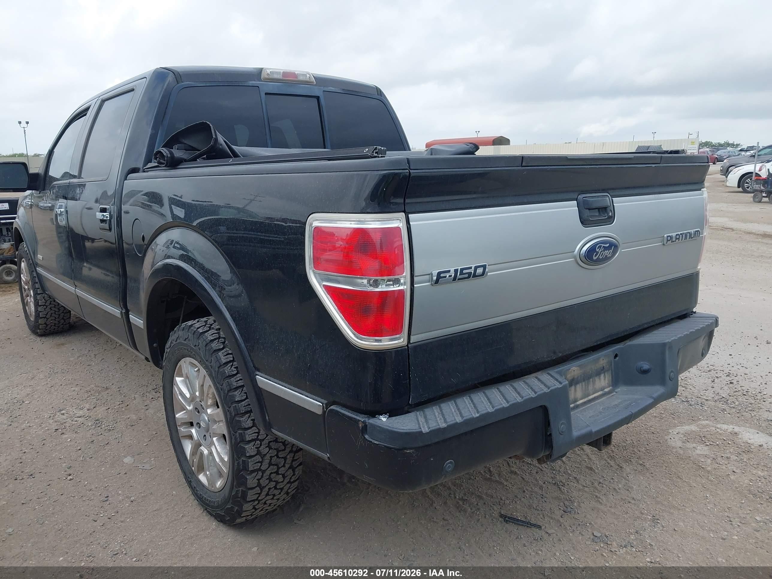2011 Ford F-150 Platinum Черный vin: 1FTFW1CT9BFC57923
