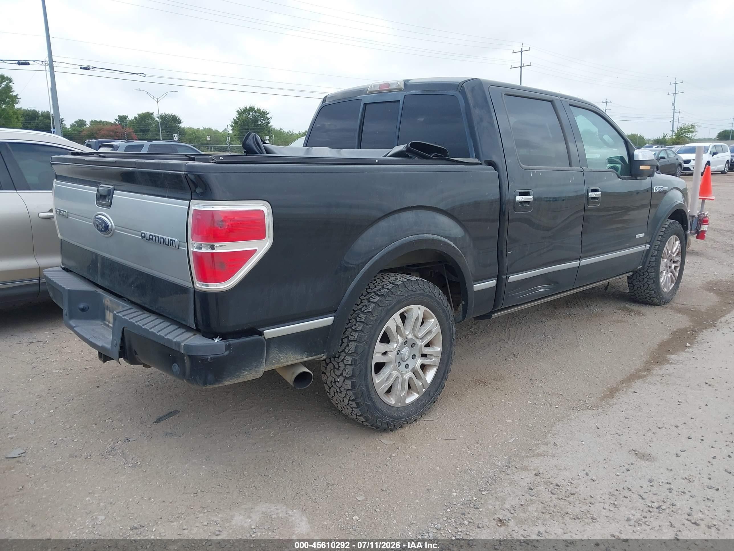 2011 Ford F-150 Platinum Черный vin: 1FTFW1CT9BFC57923