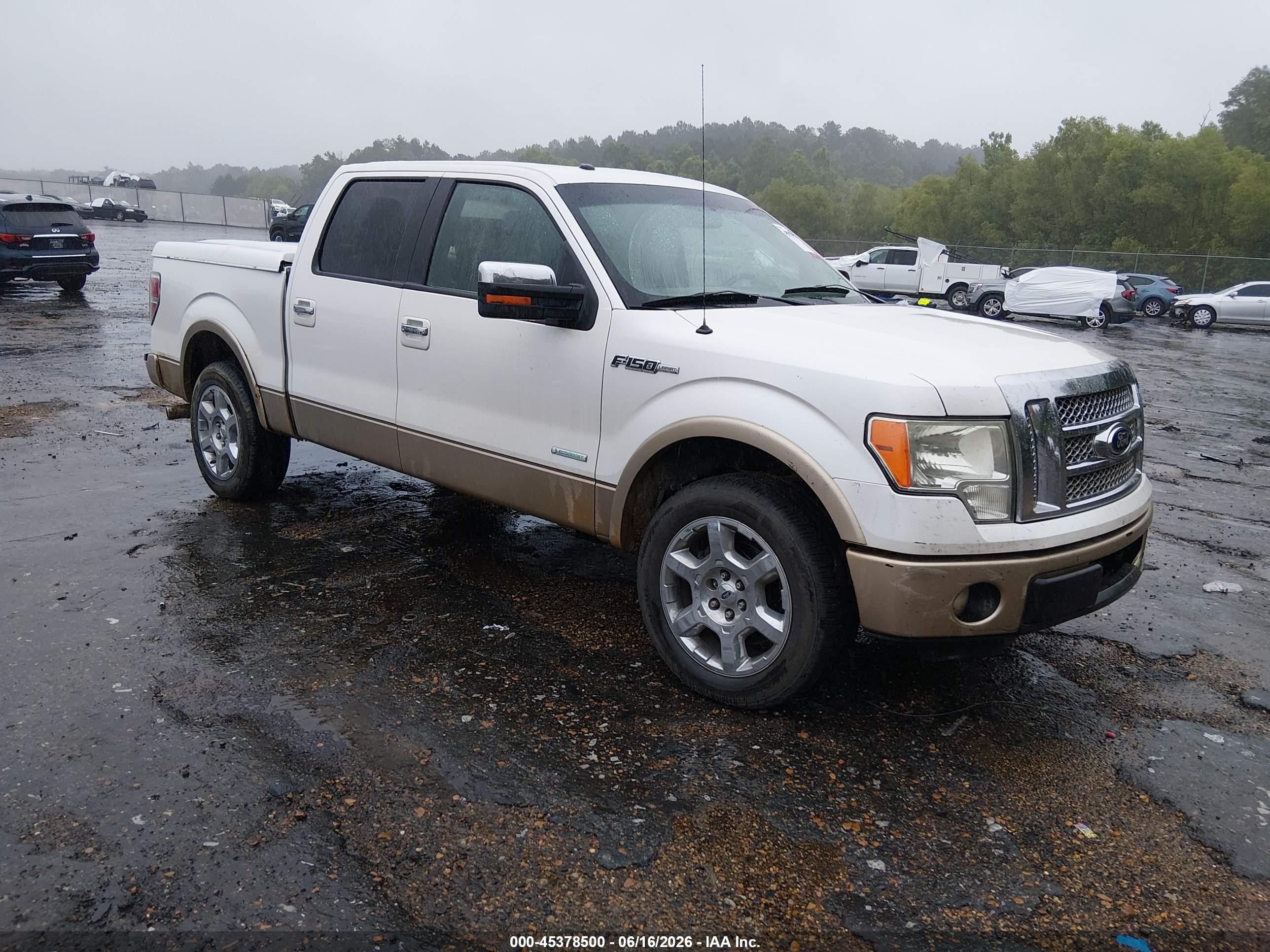 2012 Ford F-150 Lariat Белый vin: 1FTFW1CT9CKD51034