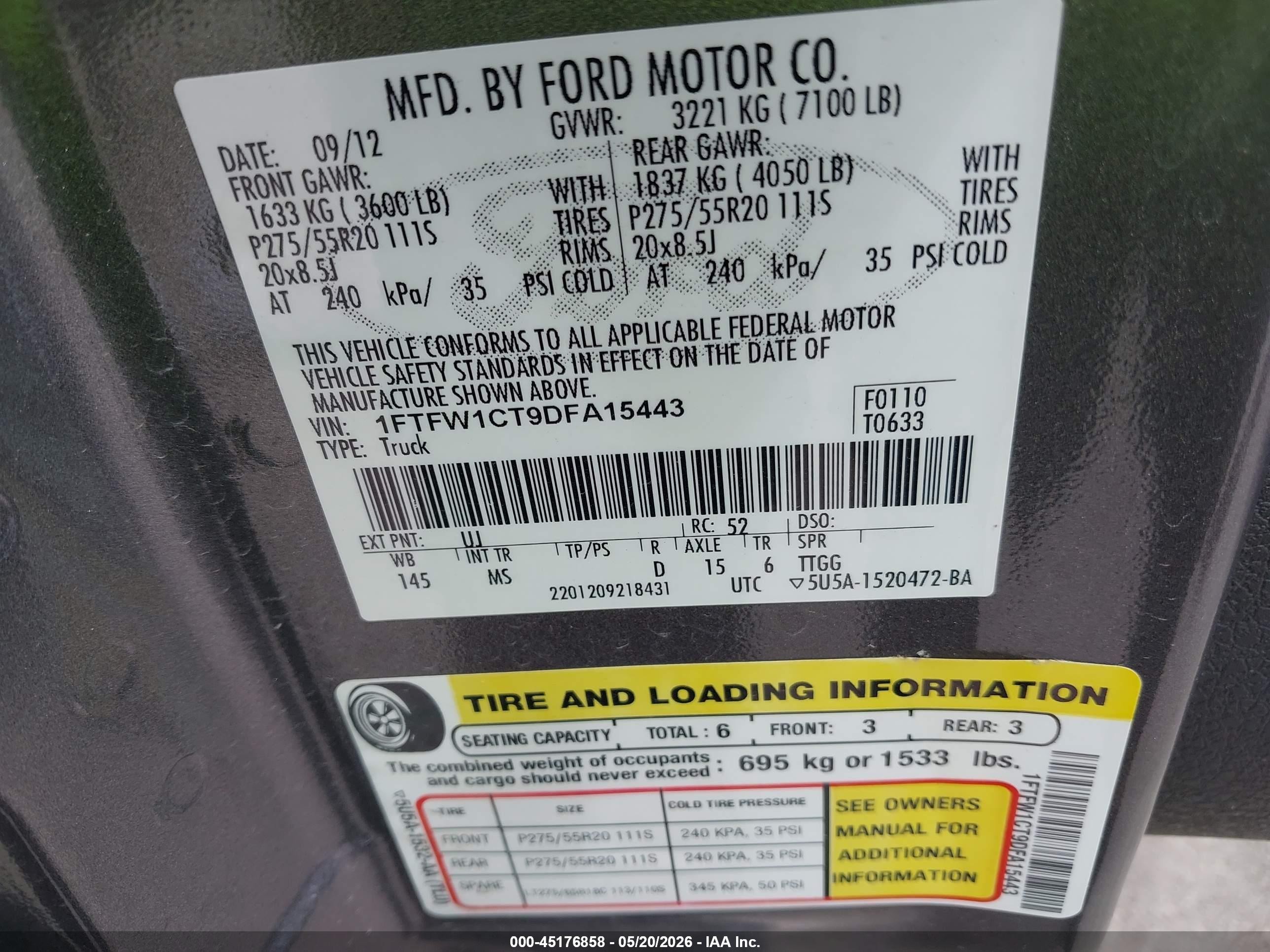 2013 Ford F-150 Xlt Gray vin: 1FTFW1CT9DFA15443