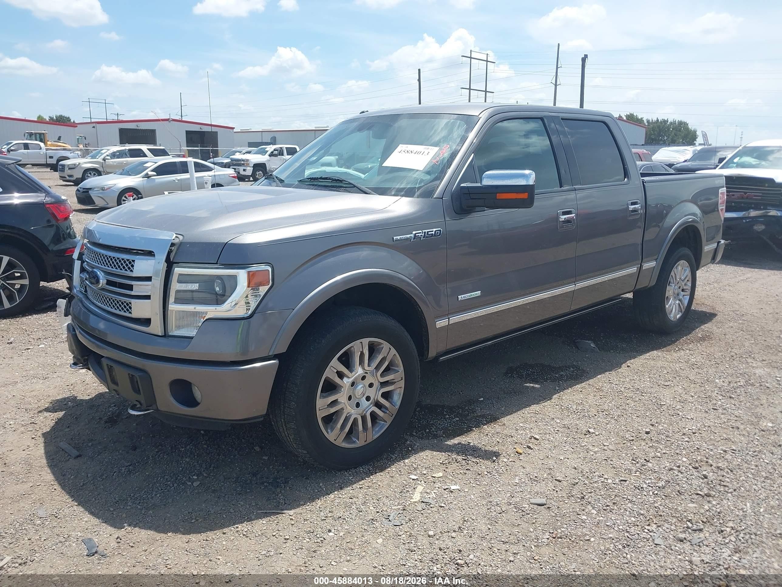 2013 Ford F-150 Platinum Серый vin: 1FTFW1CT9DFB88153