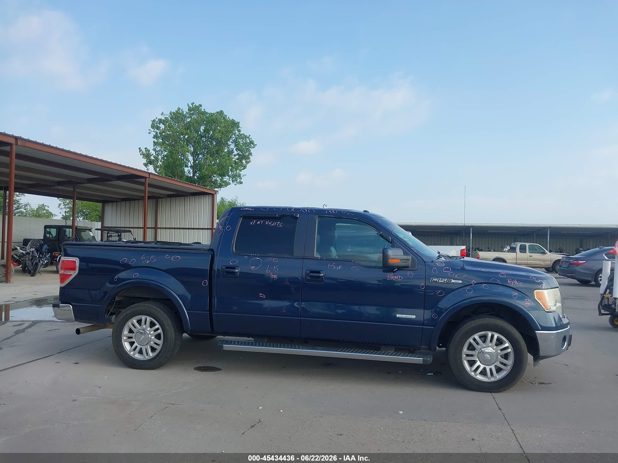 2013 Ford F-150 Lariat Blue vin: 1FTFW1CT9DKD63962