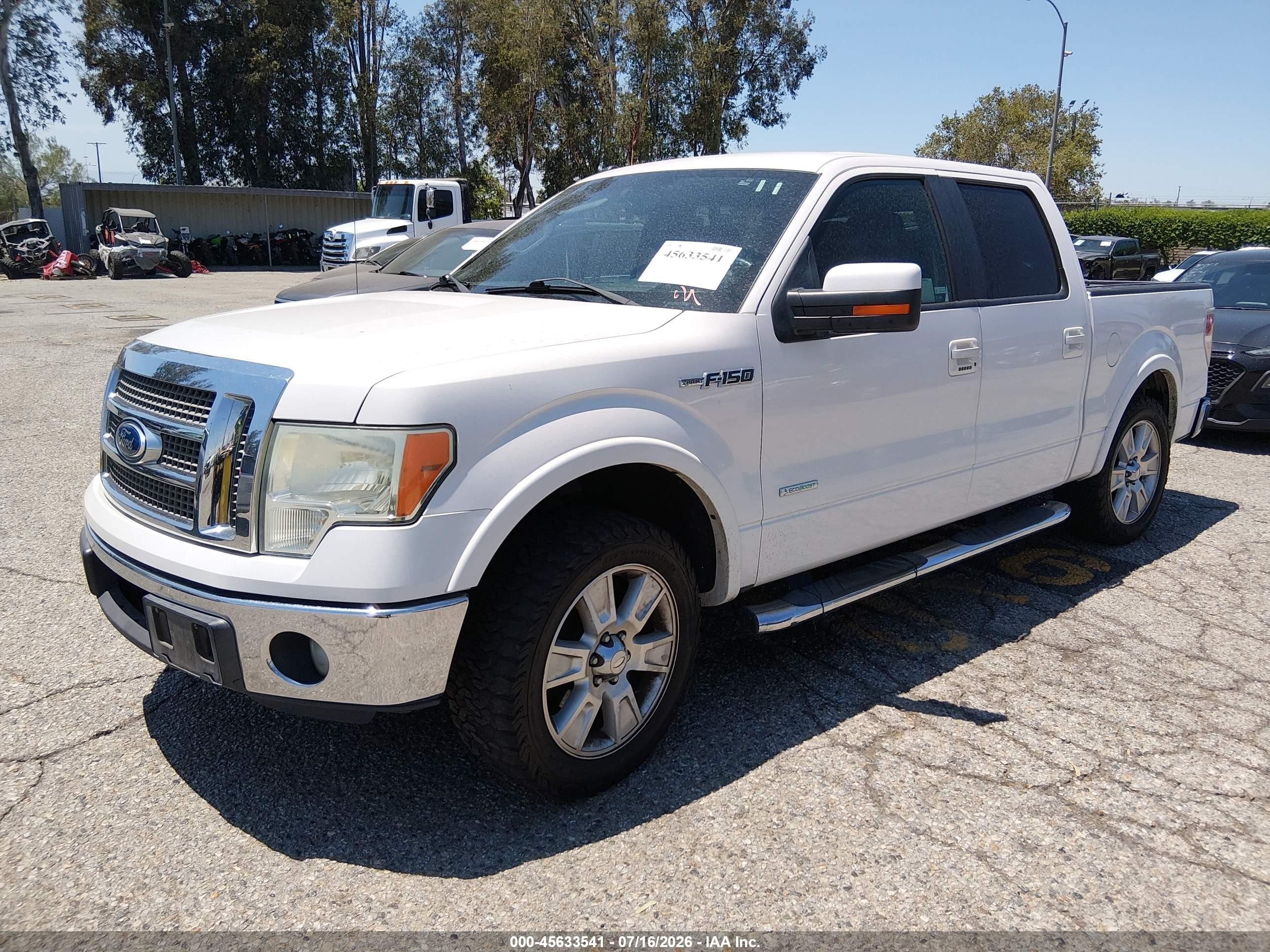 2011 Ford F-150 Lariat White vin: 1FTFW1CTXBFC20699