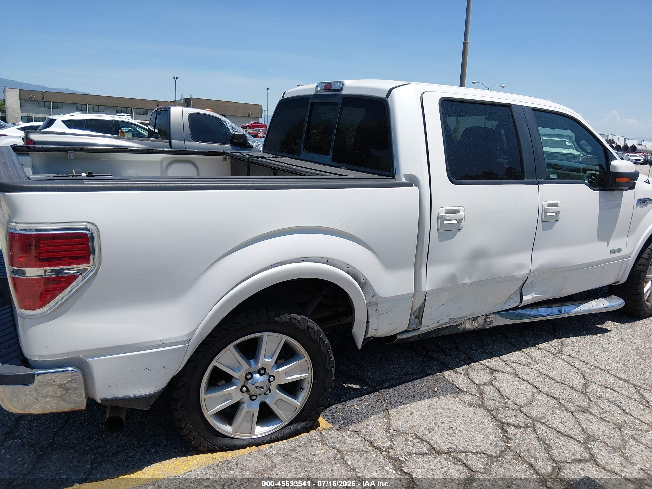 2011 Ford F-150 Lariat White vin: 1FTFW1CTXBFC20699