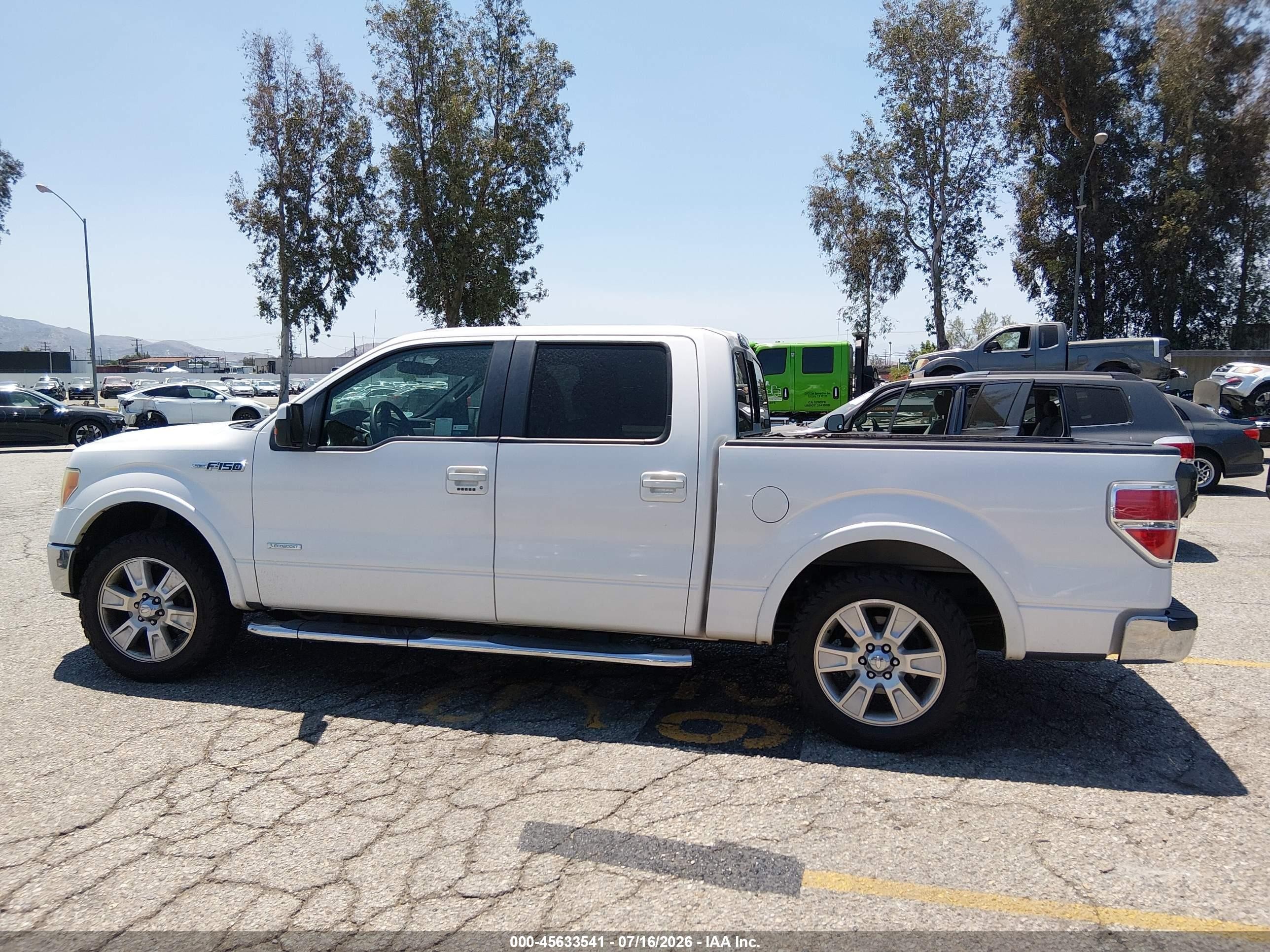 2011 Ford F-150 Lariat White vin: 1FTFW1CTXBFC20699
