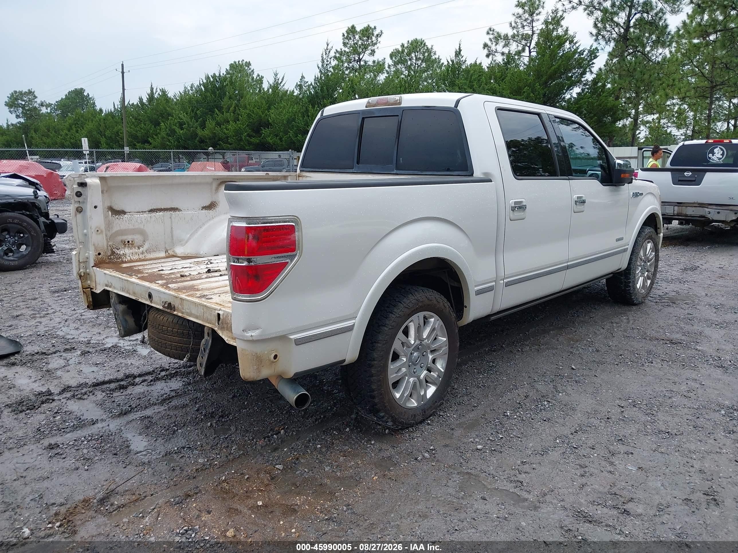 2011 Ford F-150 Platinum White vin: 1FTFW1CTXBFC43884