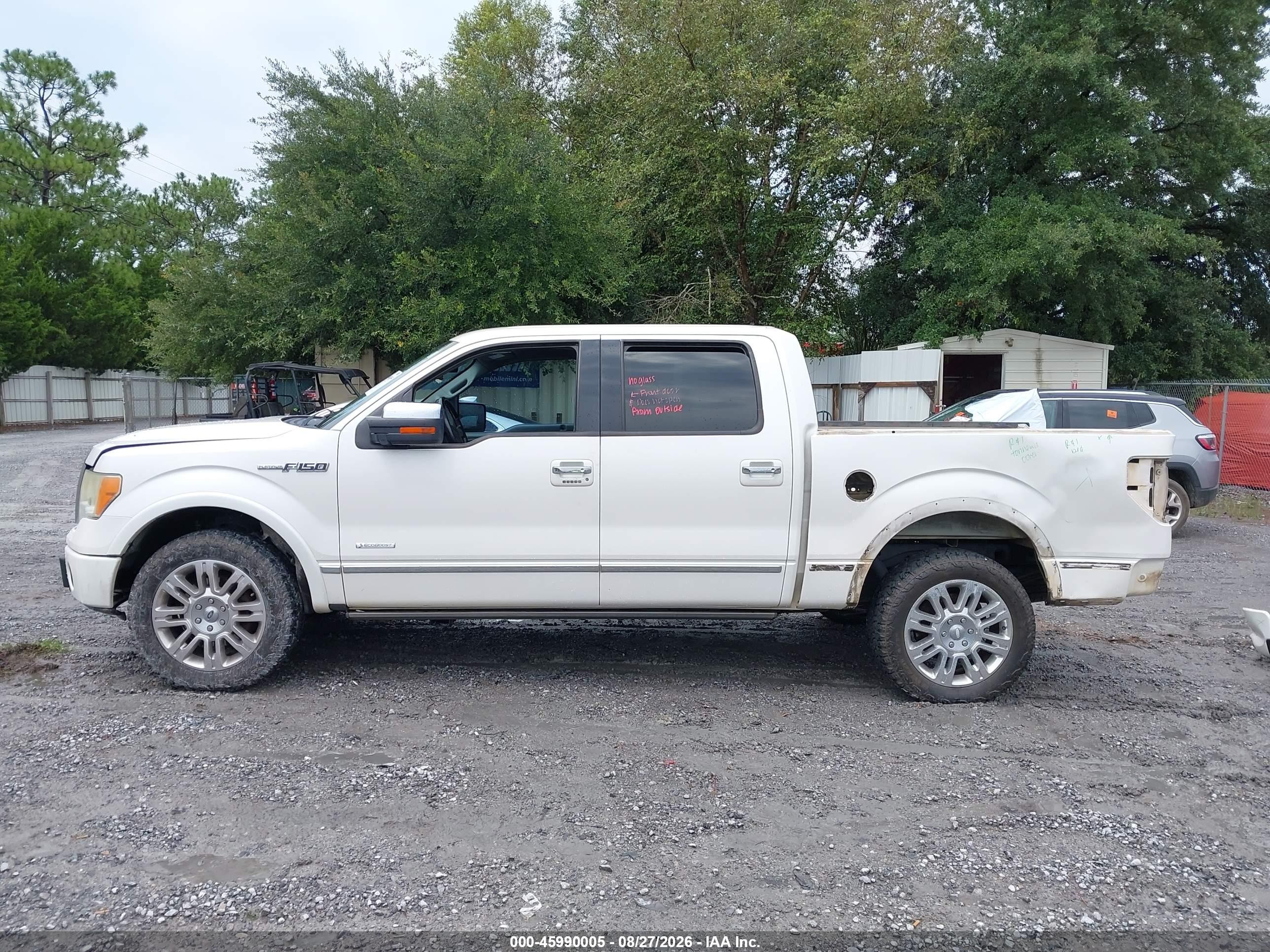 2011 Ford F-150 Platinum White vin: 1FTFW1CTXBFC43884