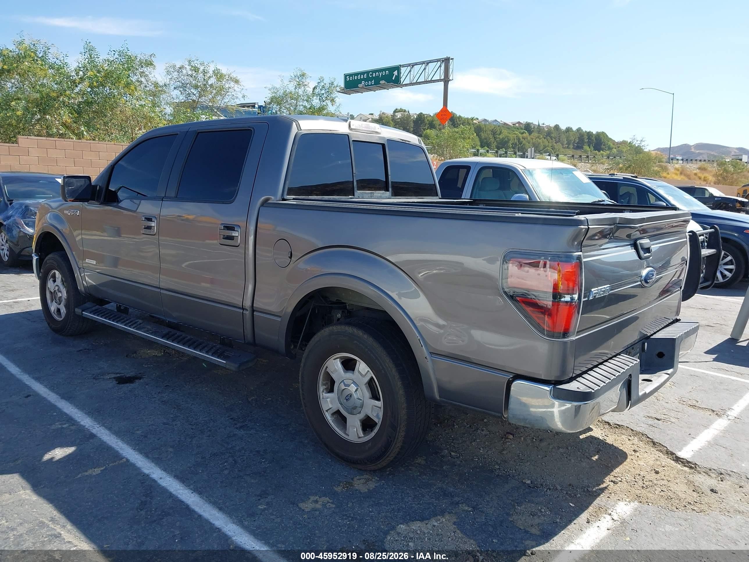 2012 Ford F-150 Lariat Gray vin: 1FTFW1CTXCFC59035