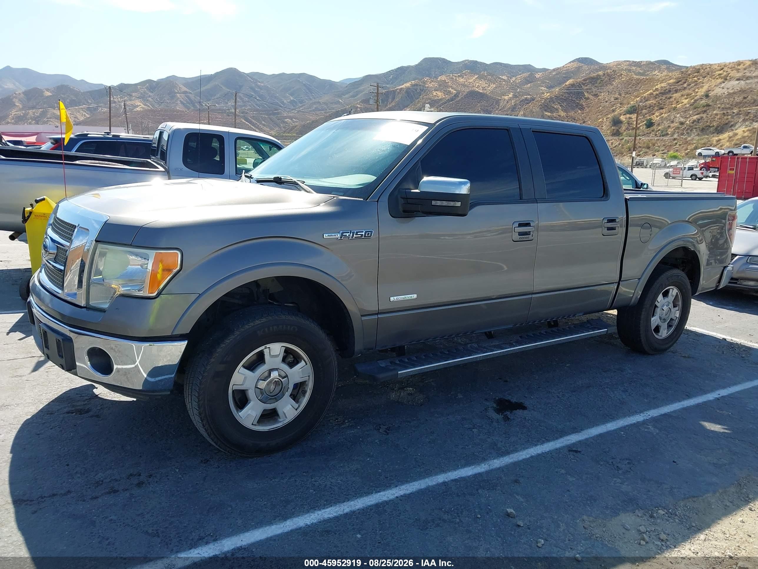 2012 Ford F-150 Lariat Gray vin: 1FTFW1CTXCFC59035