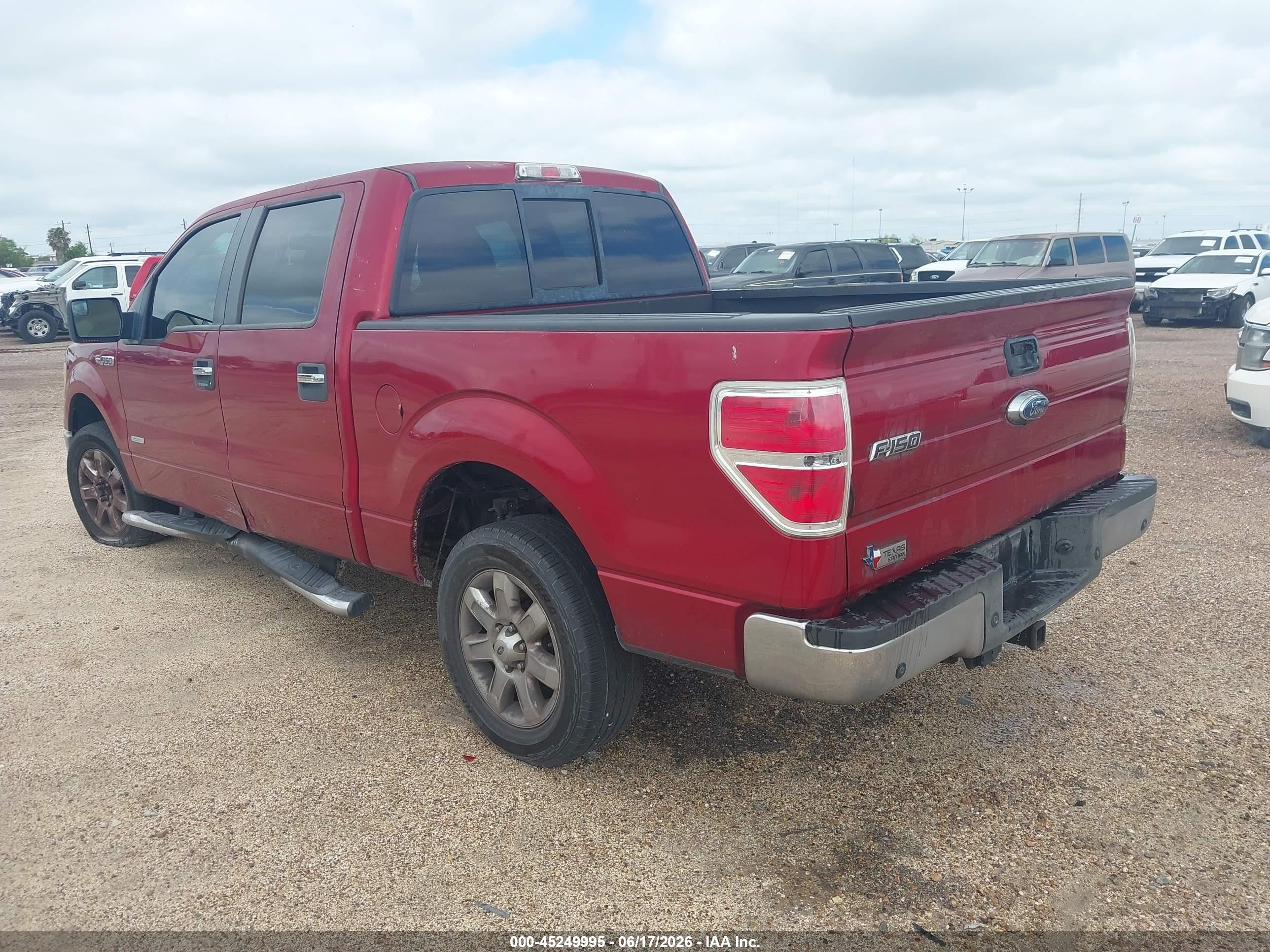 2013 Ford F-150 Xlt Burgundy vin: 1FTFW1CTXDKE21917