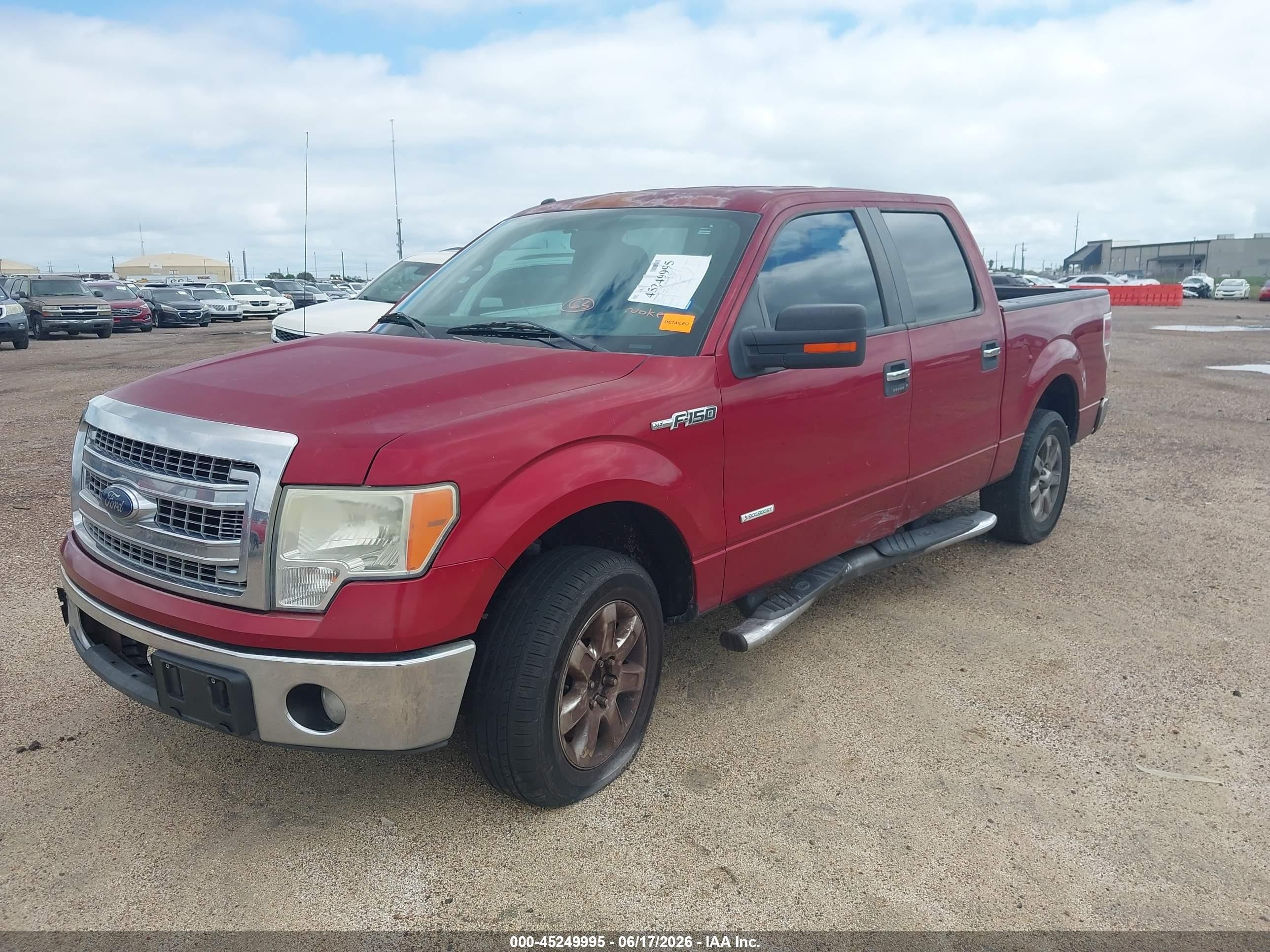 2013 Ford F-150 Xlt Burgundy vin: 1FTFW1CTXDKE21917