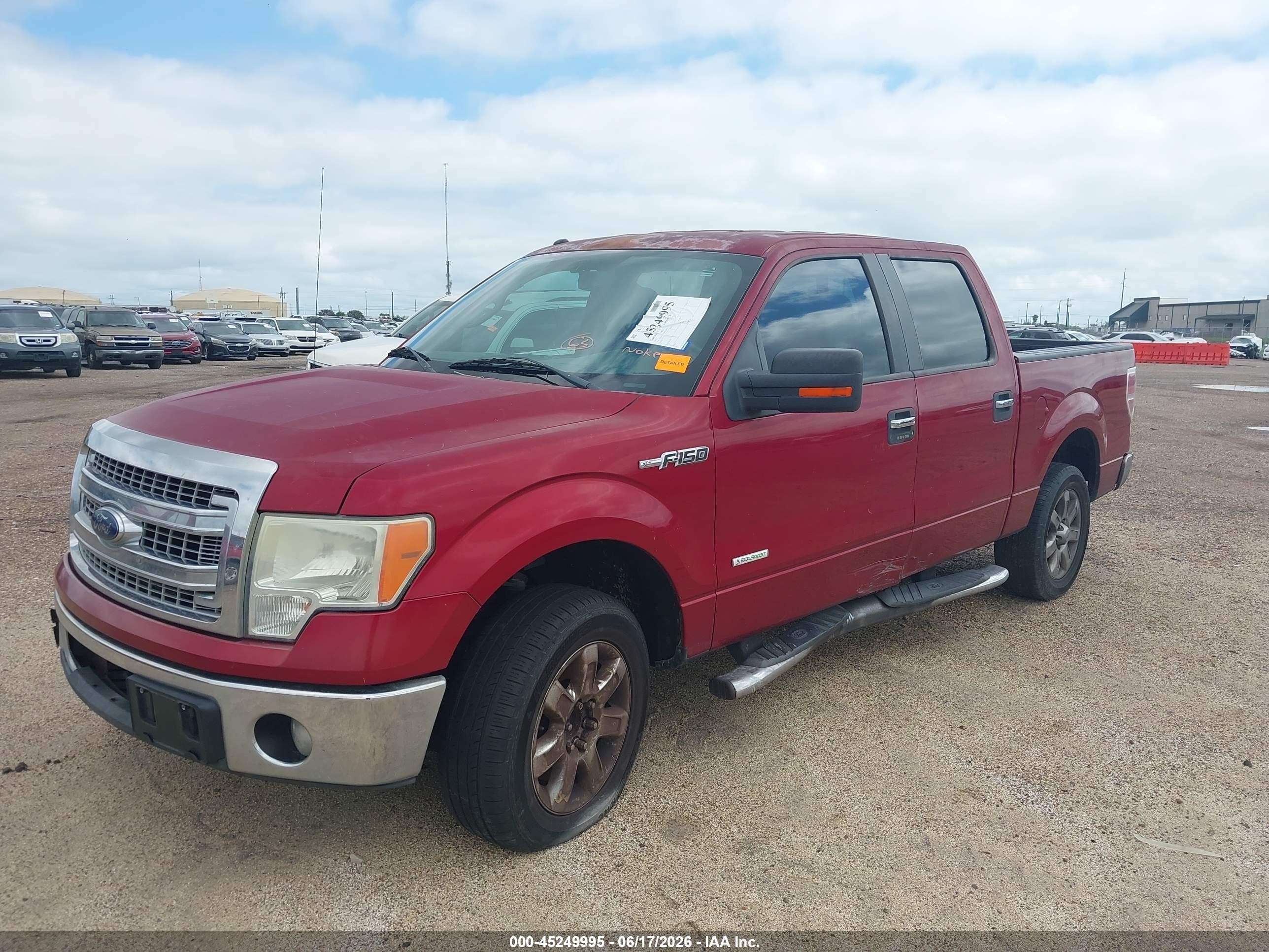 2013 Ford F-150 Xlt Burgundy vin: 1FTFW1CTXDKE21917