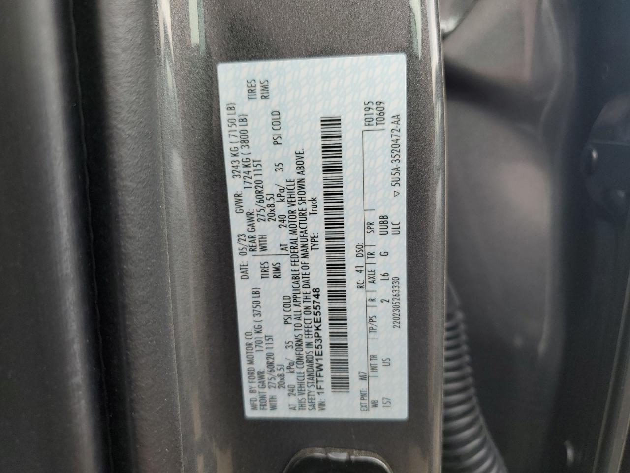 2023 Ford F150 Supercrew Gray vin: 1FTFW1E53PKE55748