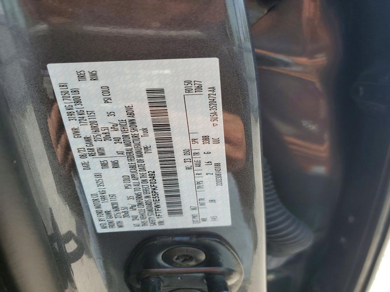 2023 Ford F150 Supercrew Charcoal vin: 1FTFW1E55PKF03492
