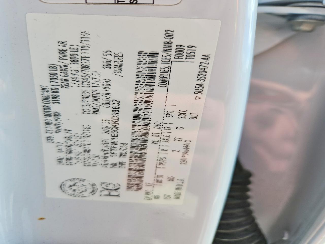 2019 Ford F150 Supercrew White vin: 1FTFW1E56KKD39632
