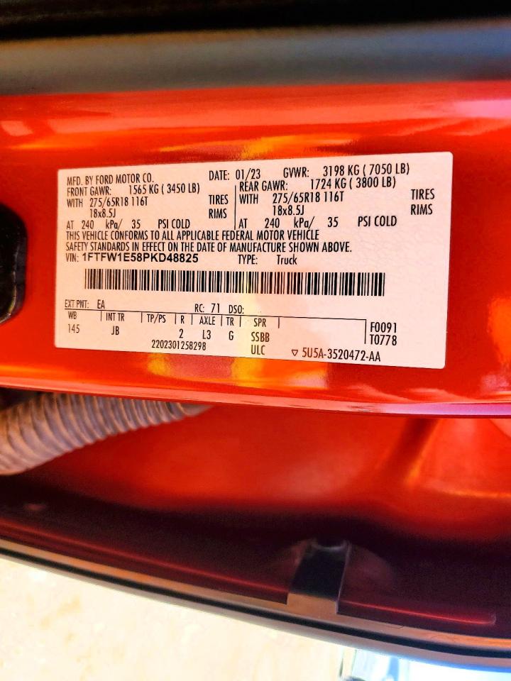 2023 Ford F150 Supercrew Red vin: 1FTFW1E58PKD48825