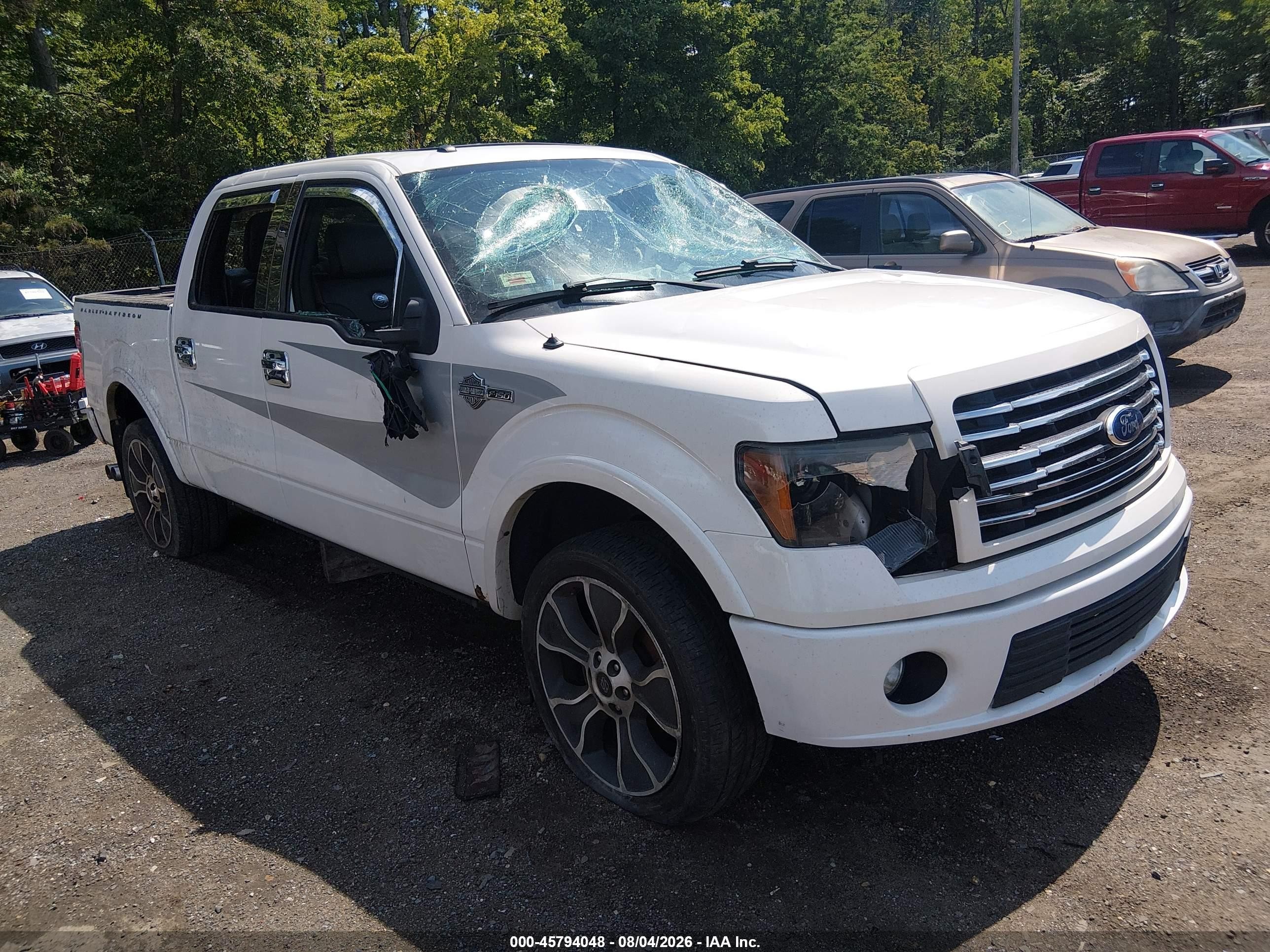 2012 Ford F-150 Harley-davidson White vin: 1FTFW1E69CFA32958