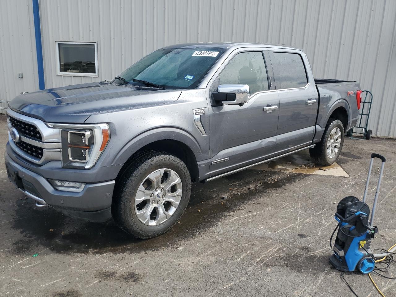 2021 Ford F-150 Supercrew Gray vin: 1FTFW1ED0MFB62059 Damage: Left Front Door, Dent(S) W/ Paint Dmg, > 12 Inches