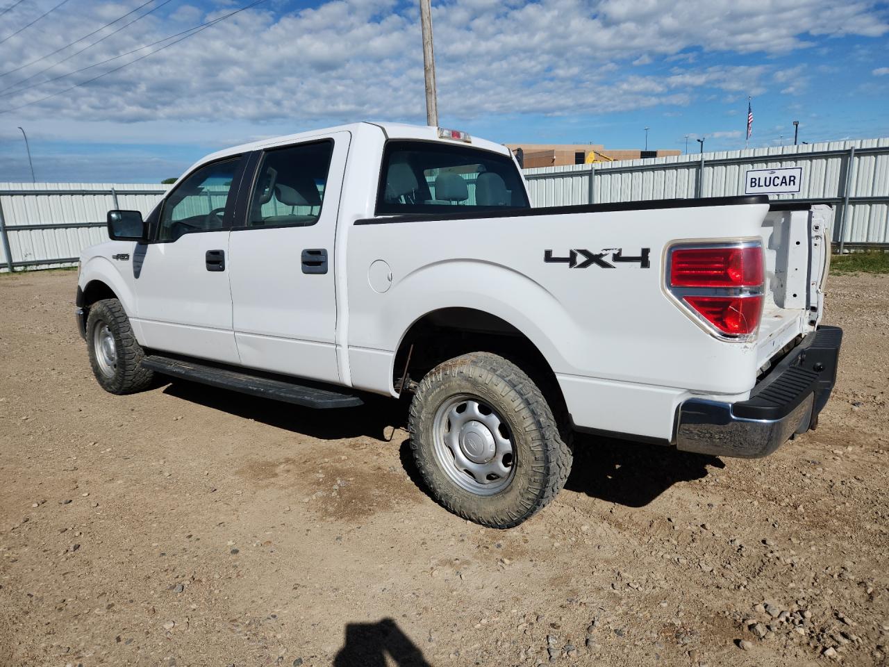 2011 Ford F150 Supercrew White vin: 1FTFW1EF0BFD31222 Damage: Left Rear Door, Dent(S) W/ Paint Dmg, > 12 Inches