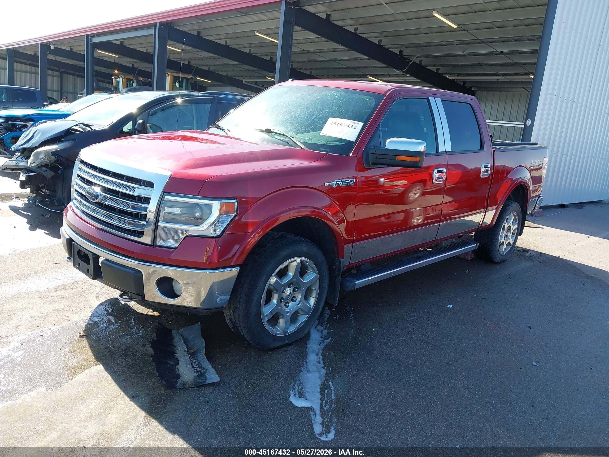 2013 Ford F-150 Lariat Red vin: 1FTFW1EF0DFB10187