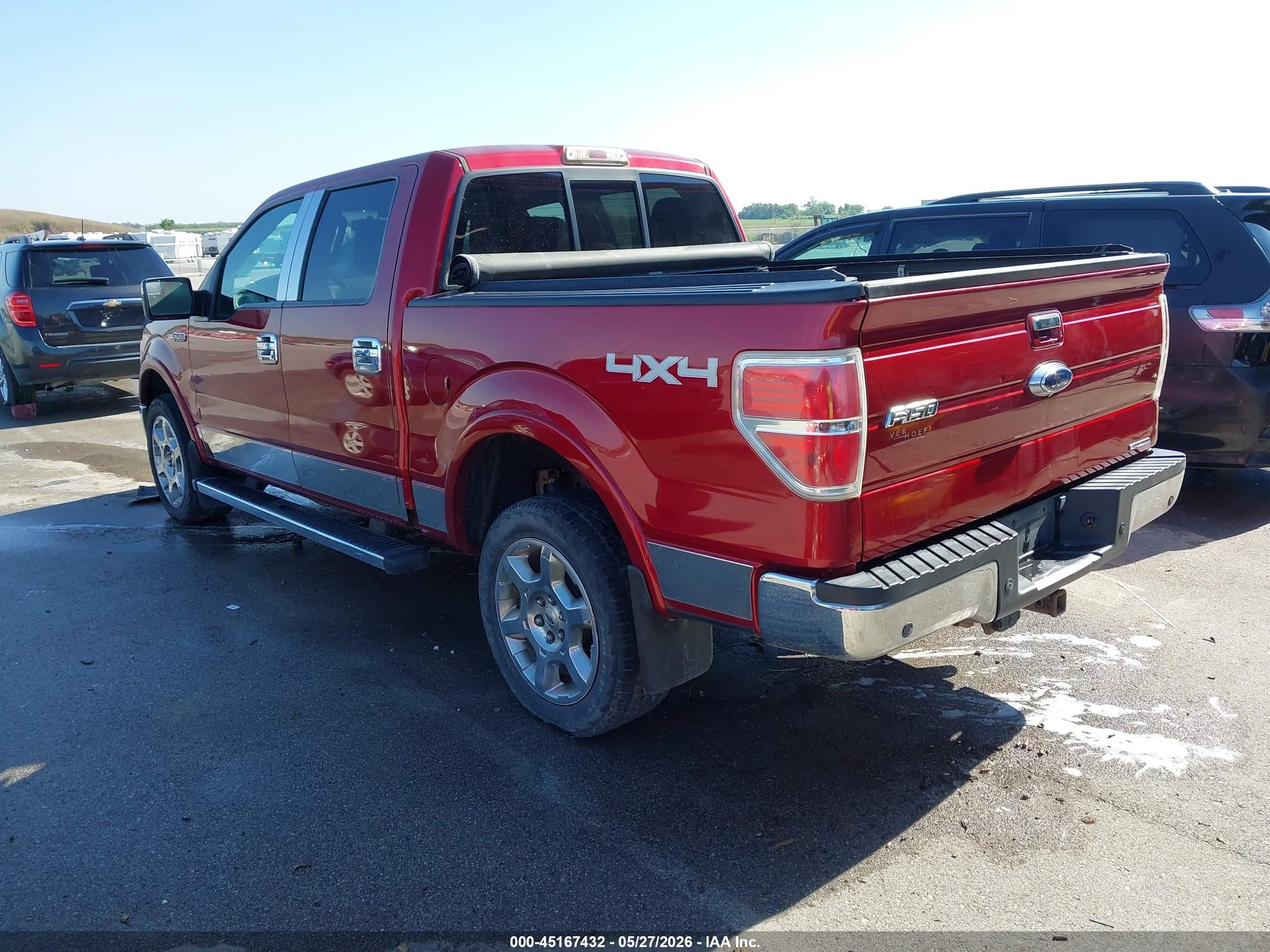 2013 Ford F-150 Lariat Red vin: 1FTFW1EF0DFB10187