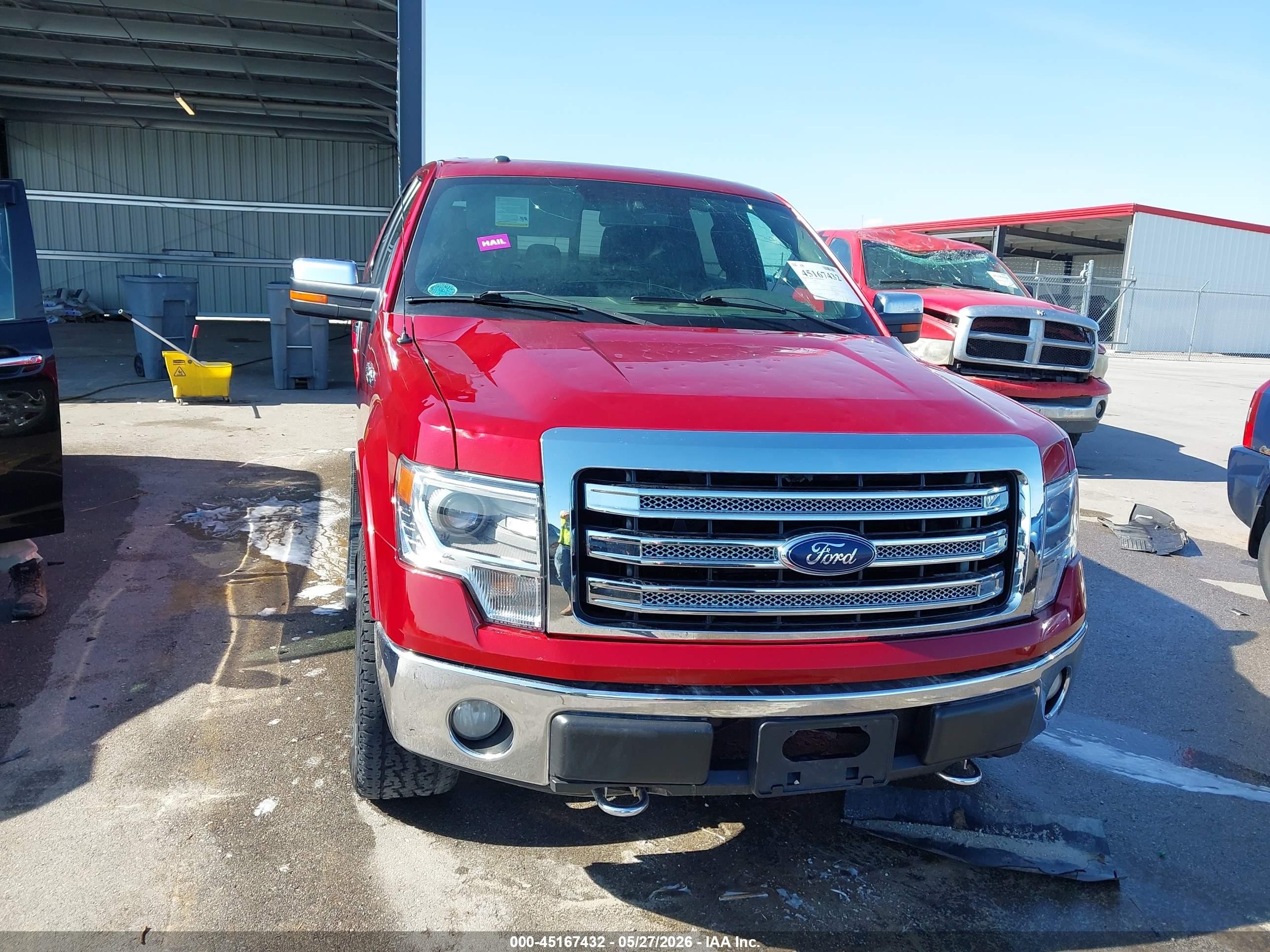 2013 Ford F-150 Lariat Red vin: 1FTFW1EF0DFB10187