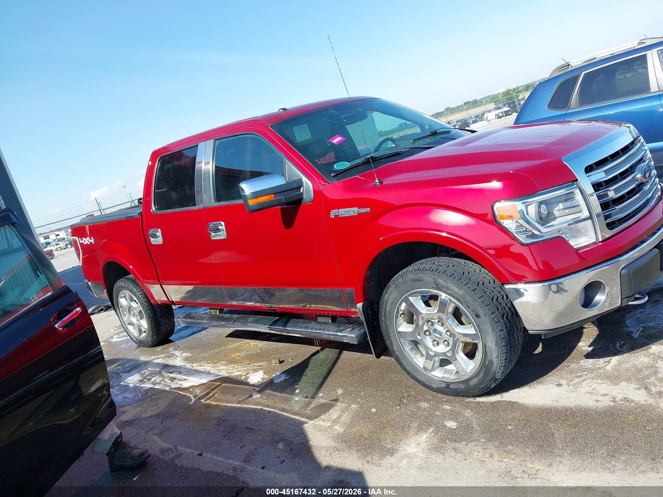 2013 Ford F-150 Lariat Red vin: 1FTFW1EF0DFB10187