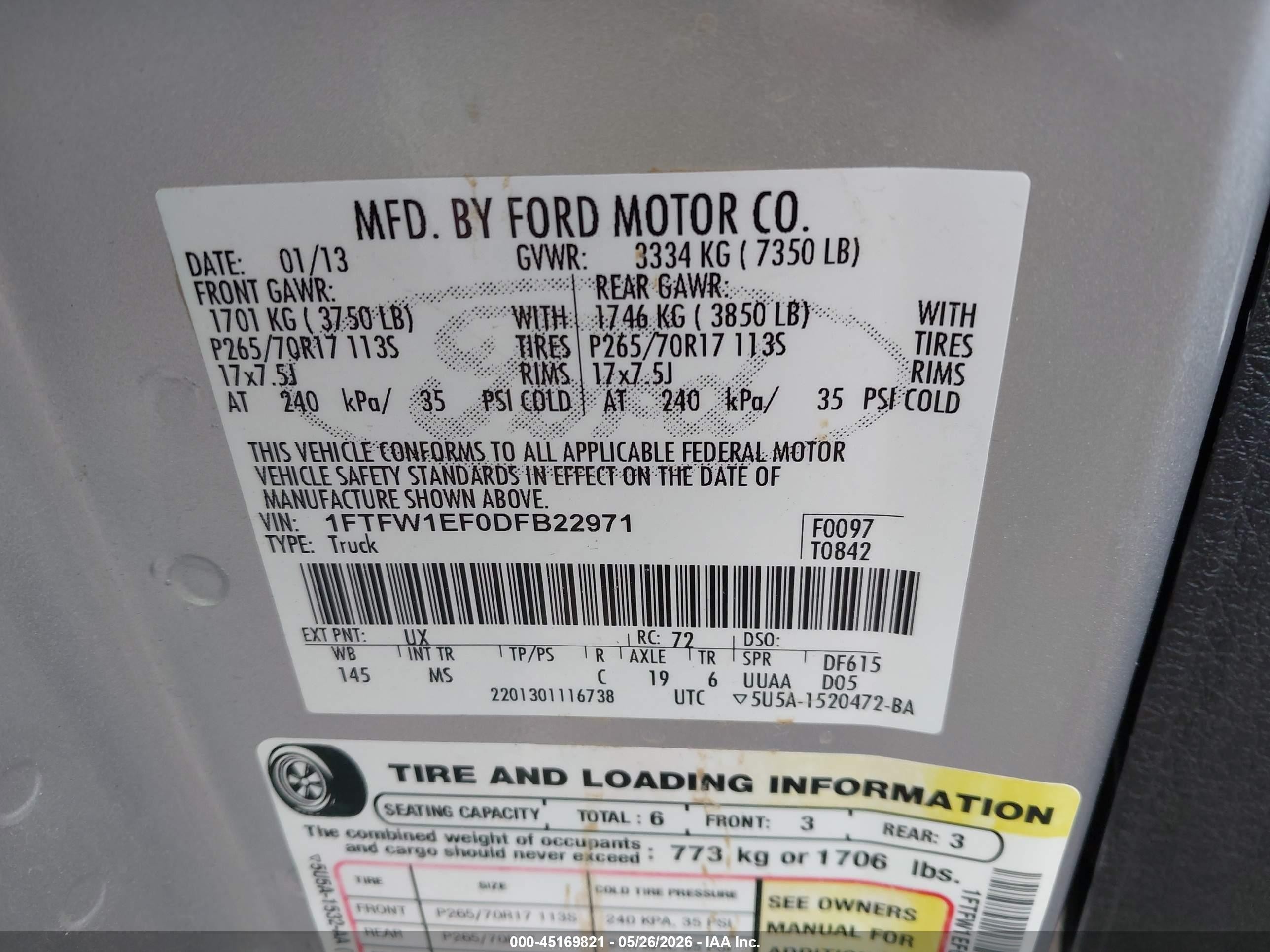 2013 Ford F-150 Xlt Серебряный vin: 1FTFW1EF0DFB22971