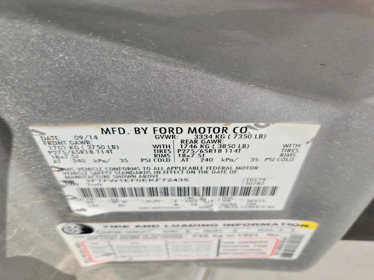 2014 Ford F150 Supercrew Silver vin: 1FTFW1EF0EKF72435