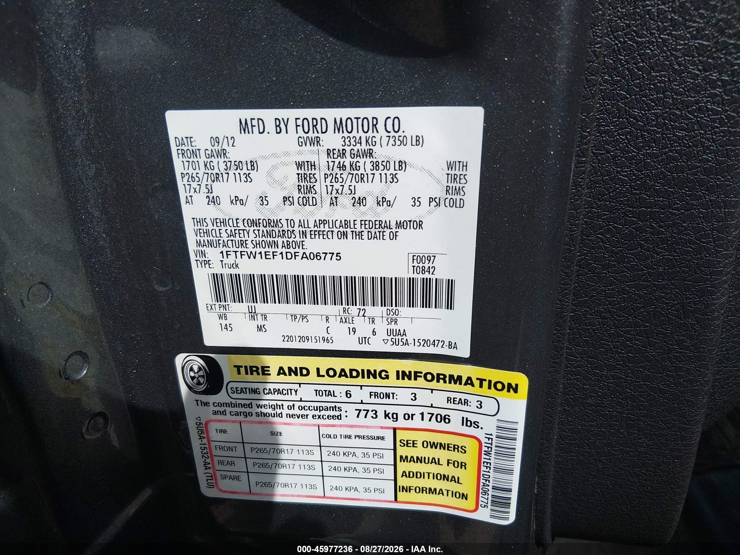 2013 Ford F-150 Xlt Gray vin: 1FTFW1EF1DFA06775