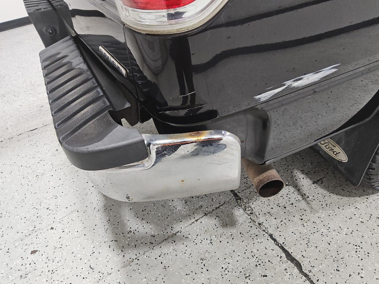 2014 Ford F150 Supercrew Black vin: 1FTFW1EF1EFA47392 Damage: Rear Metal Bumper Chrome, Rust, Severe Damage