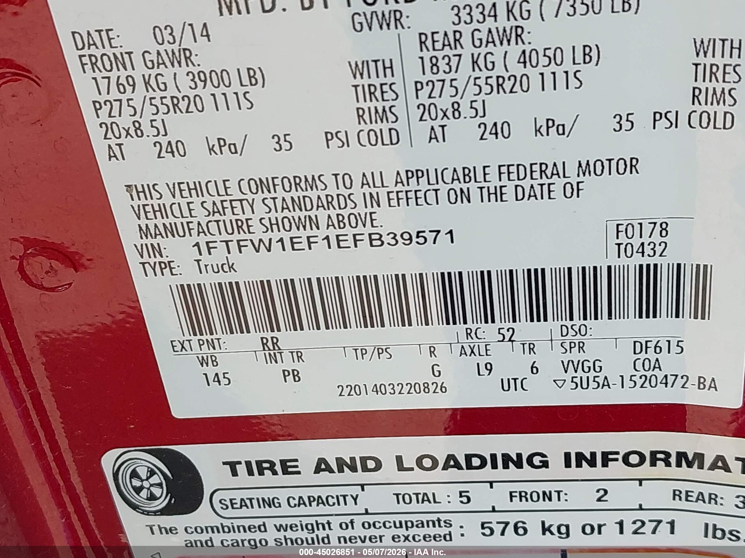 2014 Ford F-150 Platinum Red vin: 1FTFW1EF1EFB39571