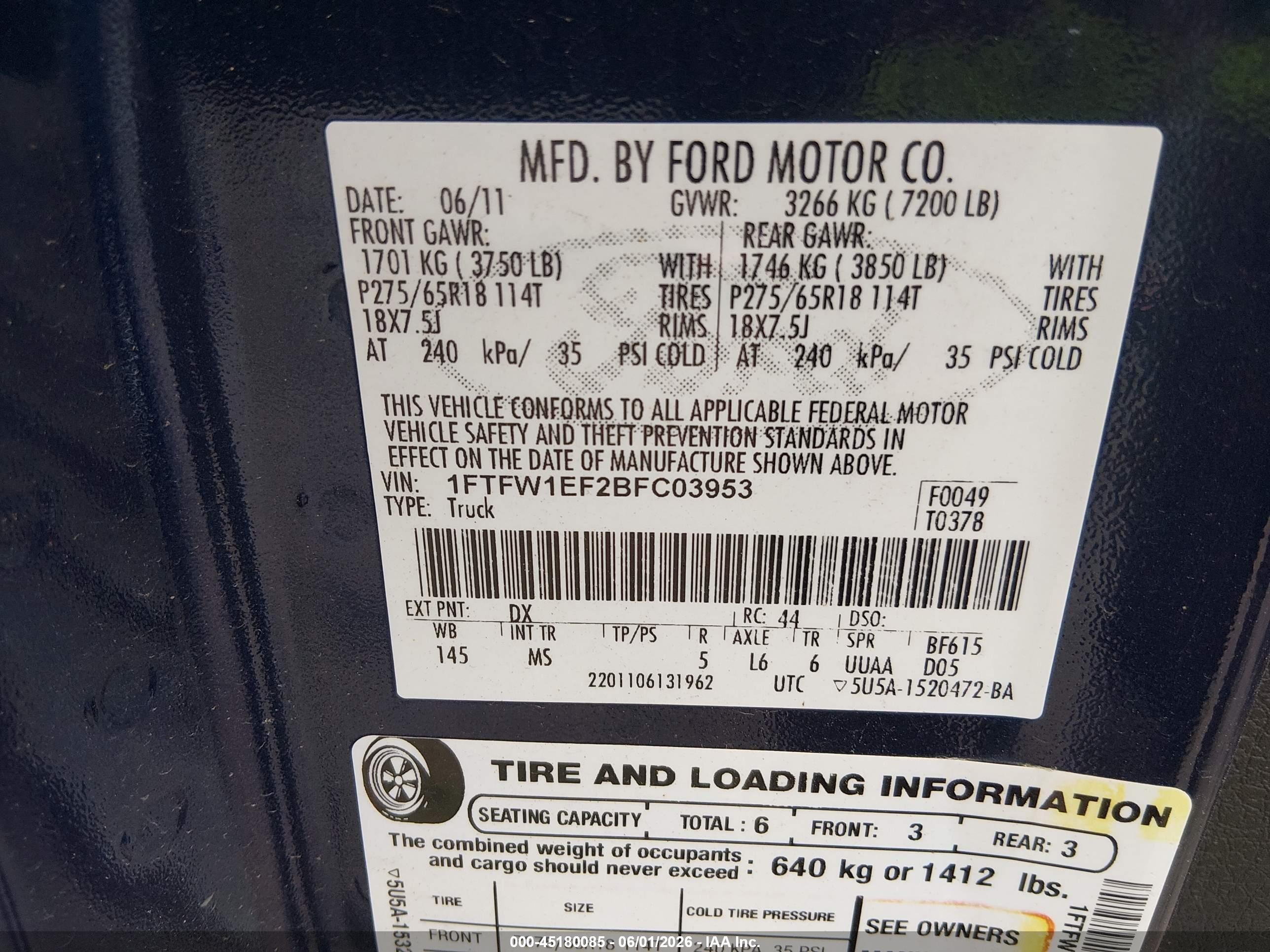 2011 Ford F-150 Xlt Синий vin: 1FTFW1EF2BFC03953