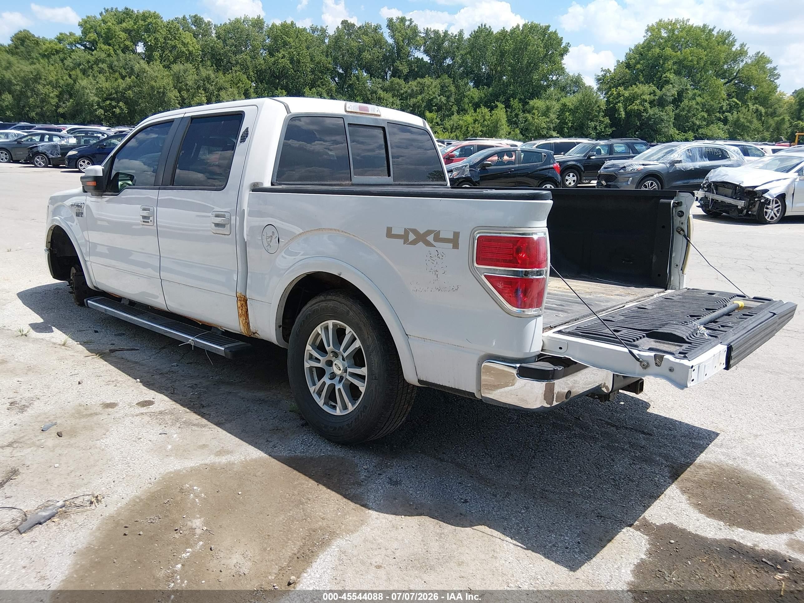 2011 Ford F-150 Lariat White vin: 1FTFW1EF2BFC50187