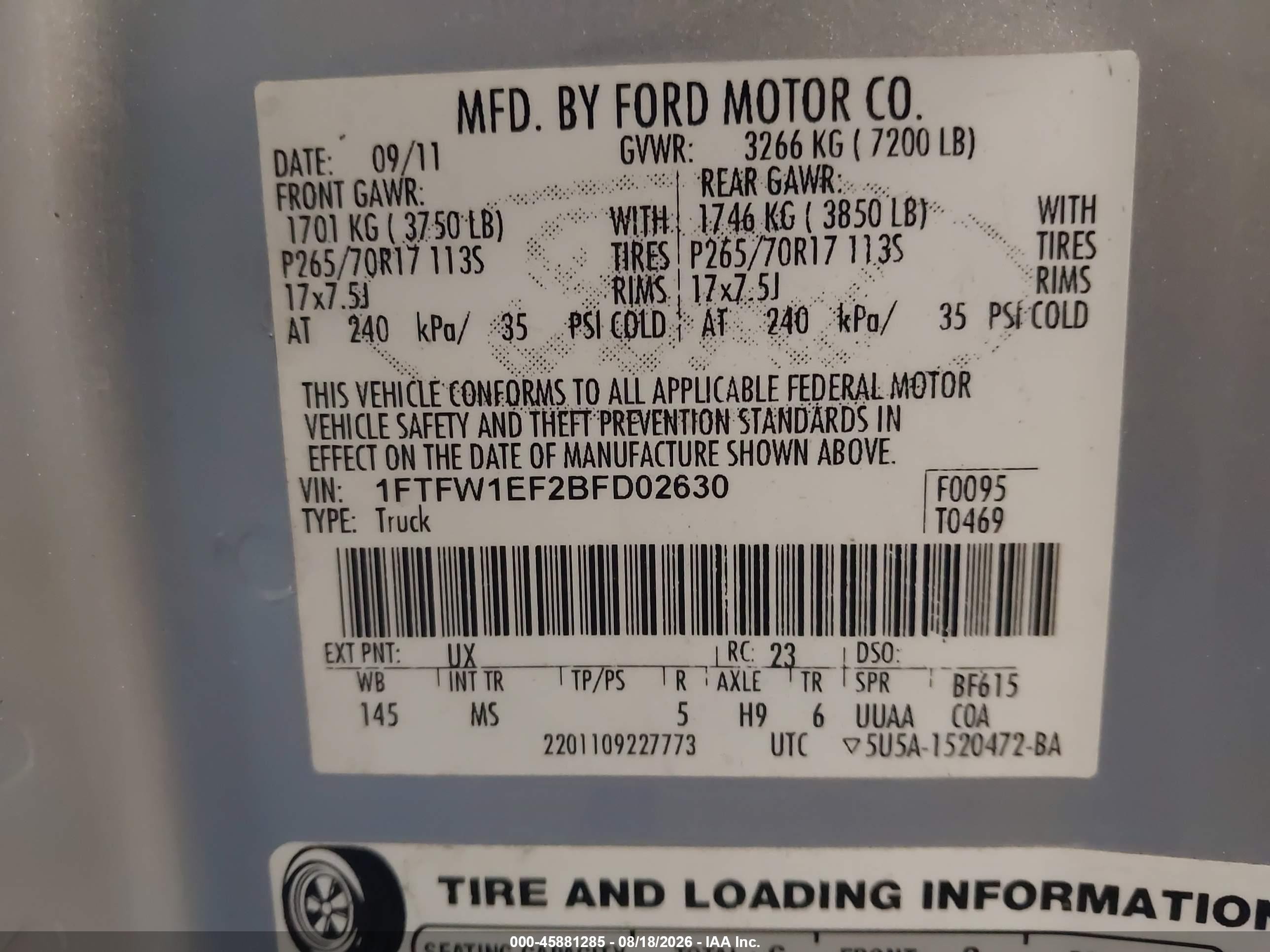 2011 Ford F-150 Xlt Silver vin: 1FTFW1EF2BFD02630