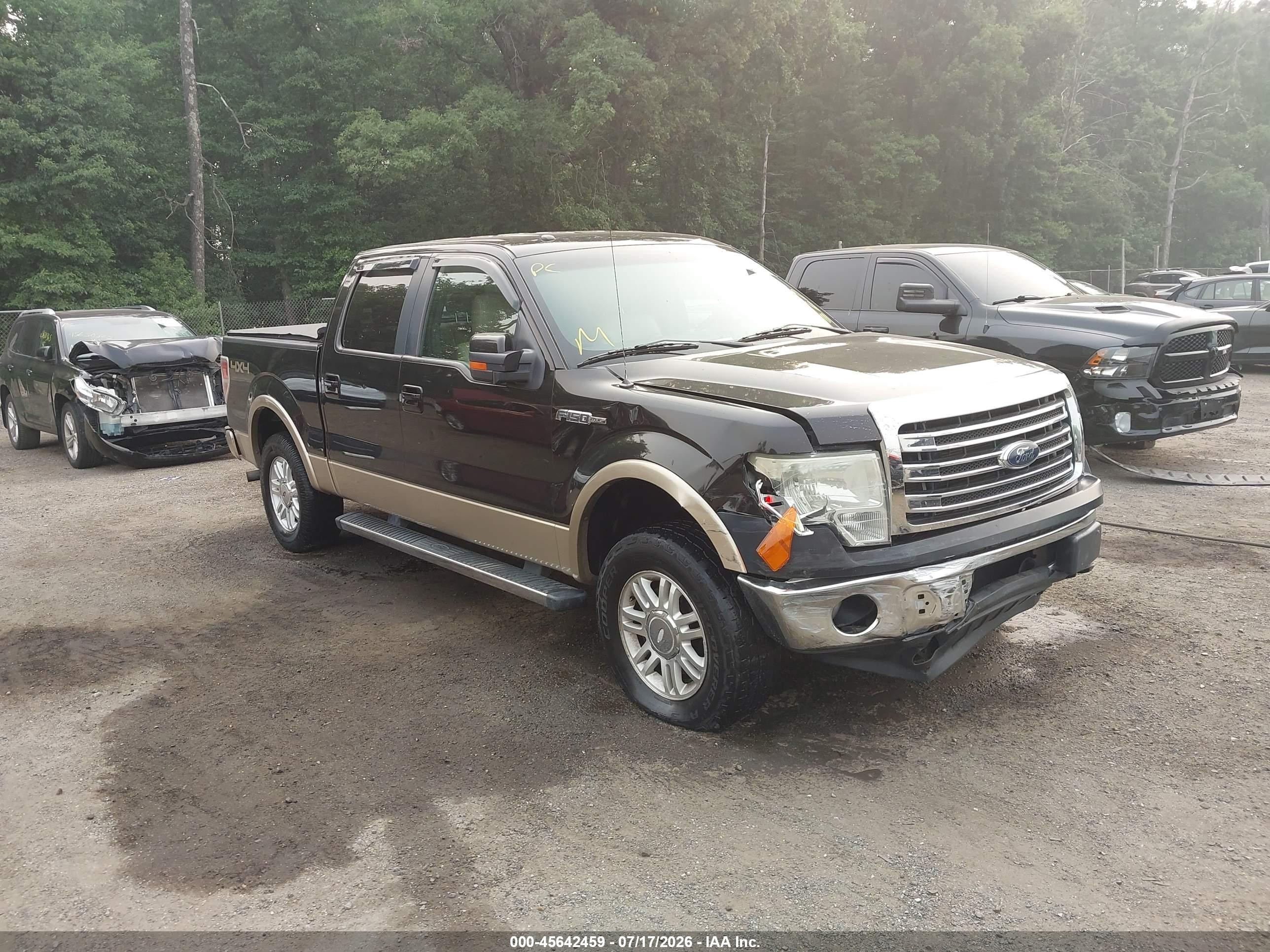 2013 Ford F-150 Lariat Black vin: 1FTFW1EF2DFA57962