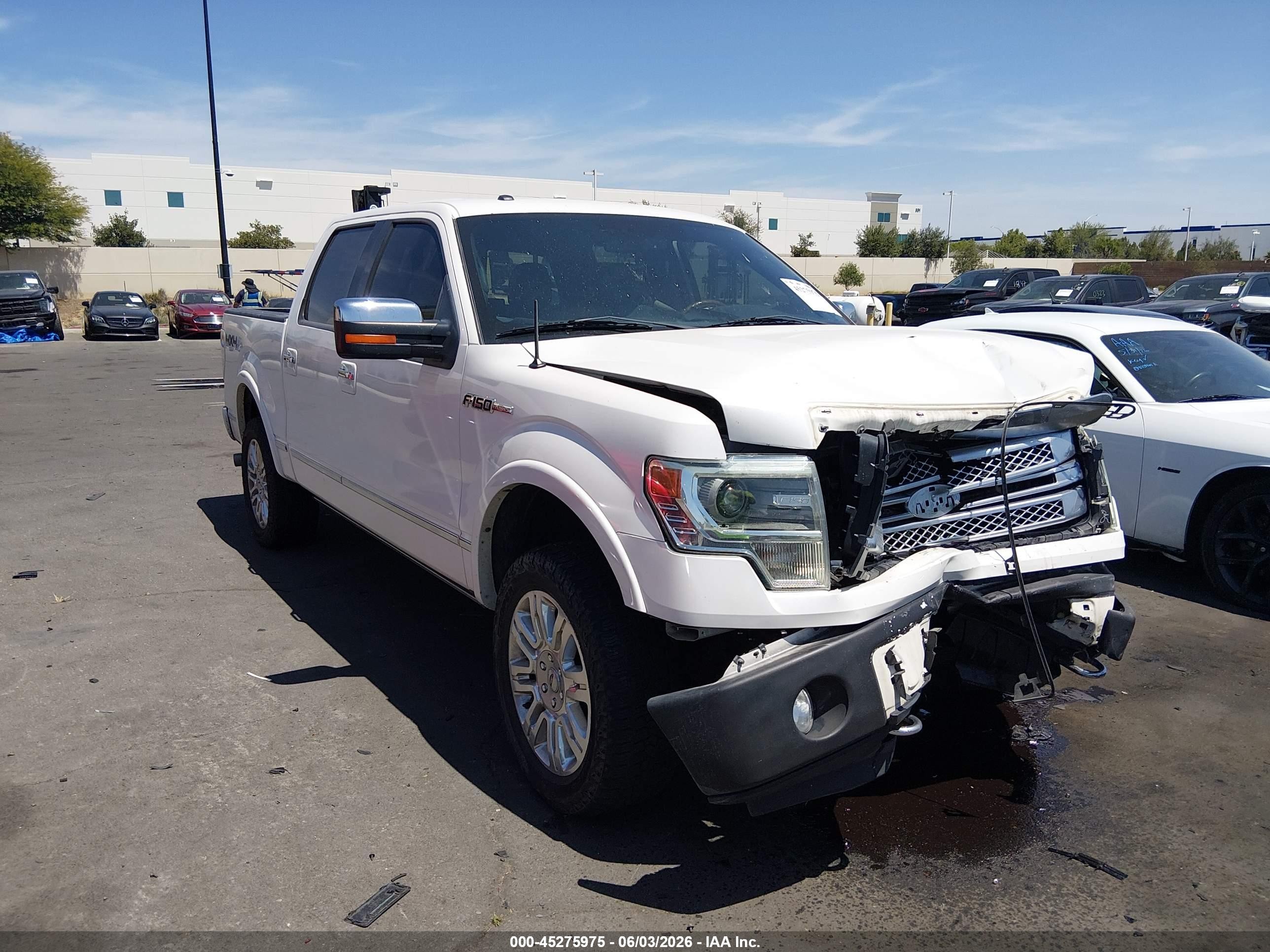 2013 Ford F-150 Platinum White vin: 1FTFW1EF2DFD11377