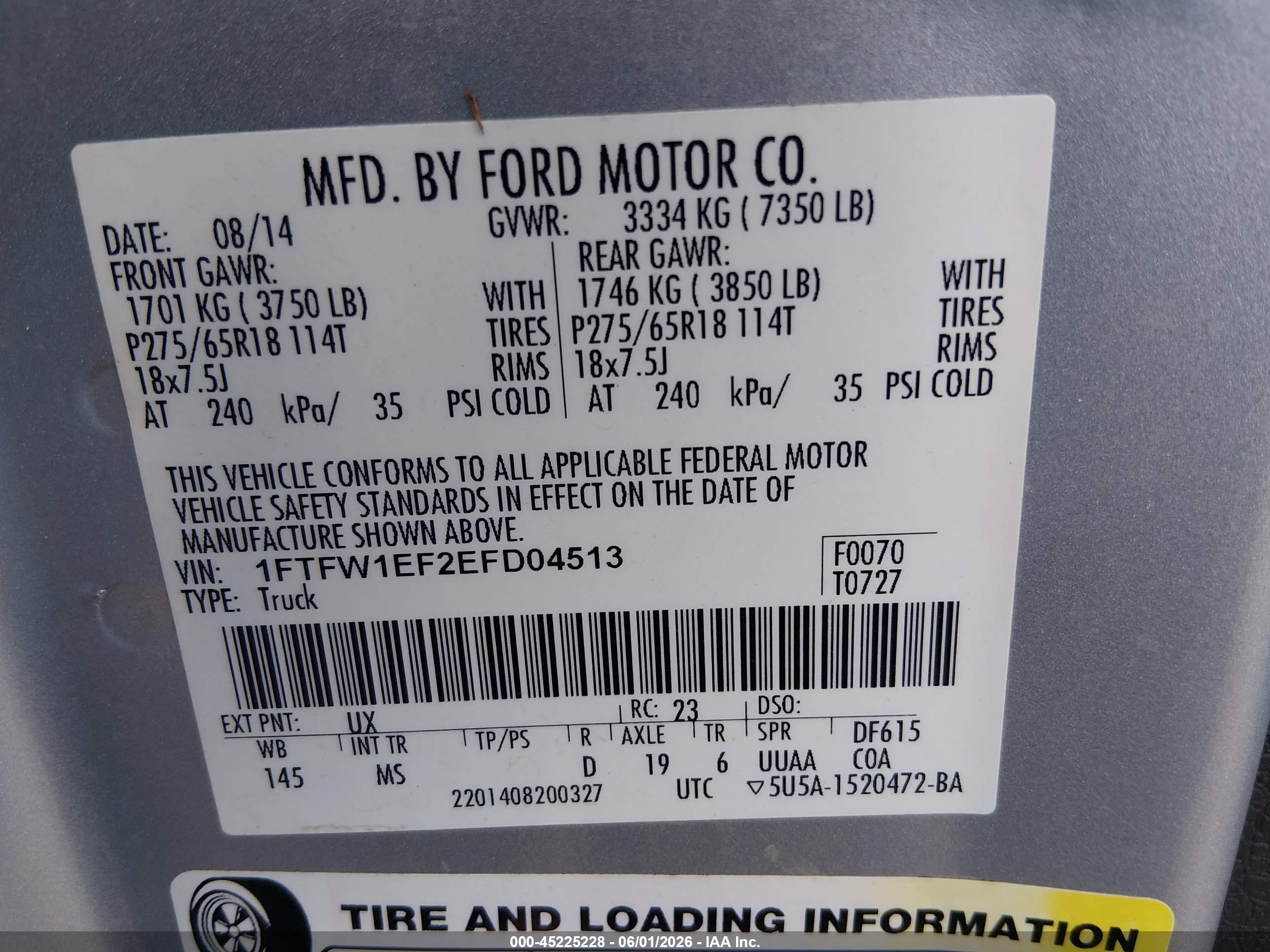 2014 Ford F-150 Xlt Silver vin: 1FTFW1EF2EFD04513