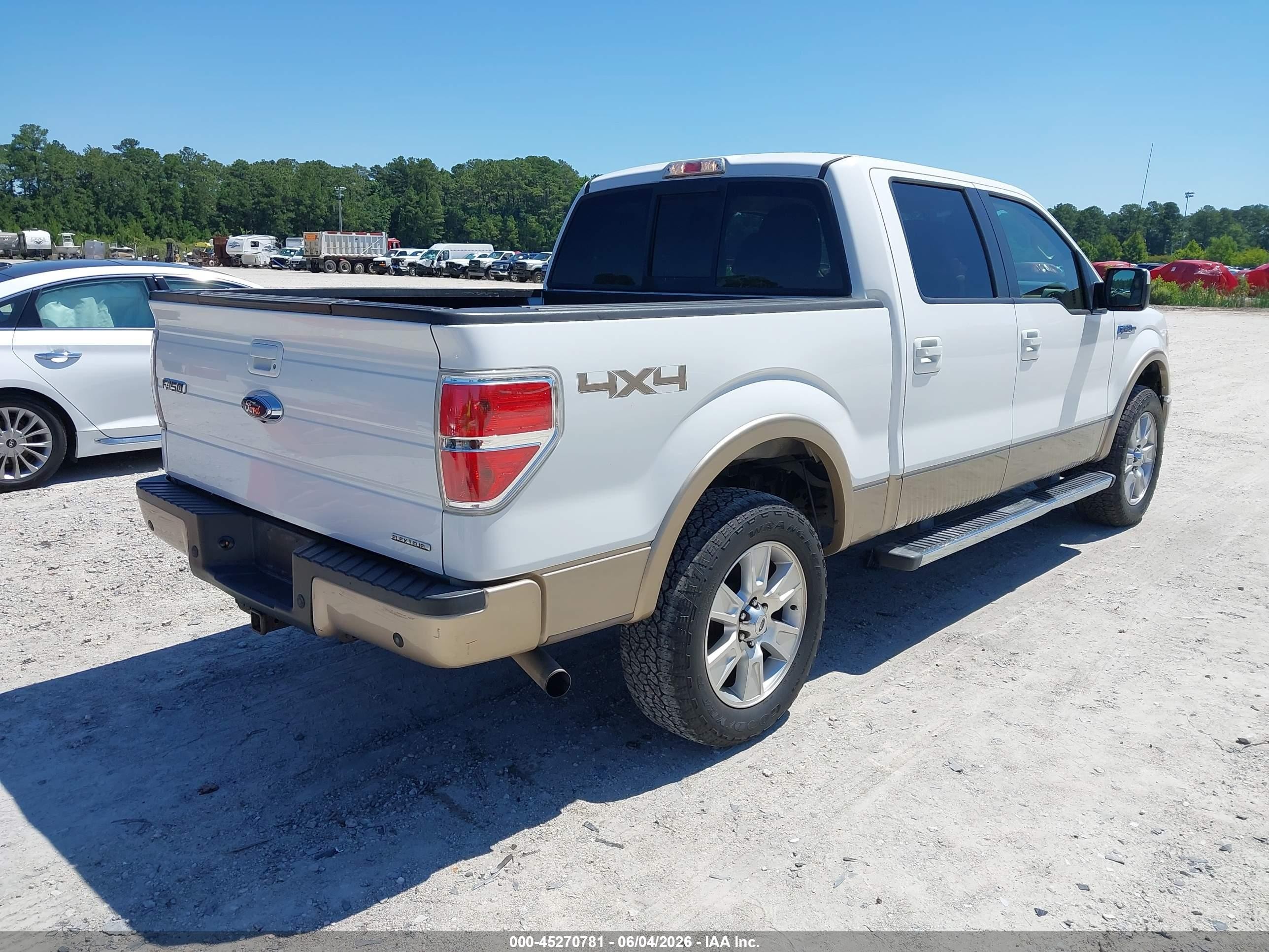 2011 Ford F-150 Lariat White vin: 1FTFW1EF3BFA68398
