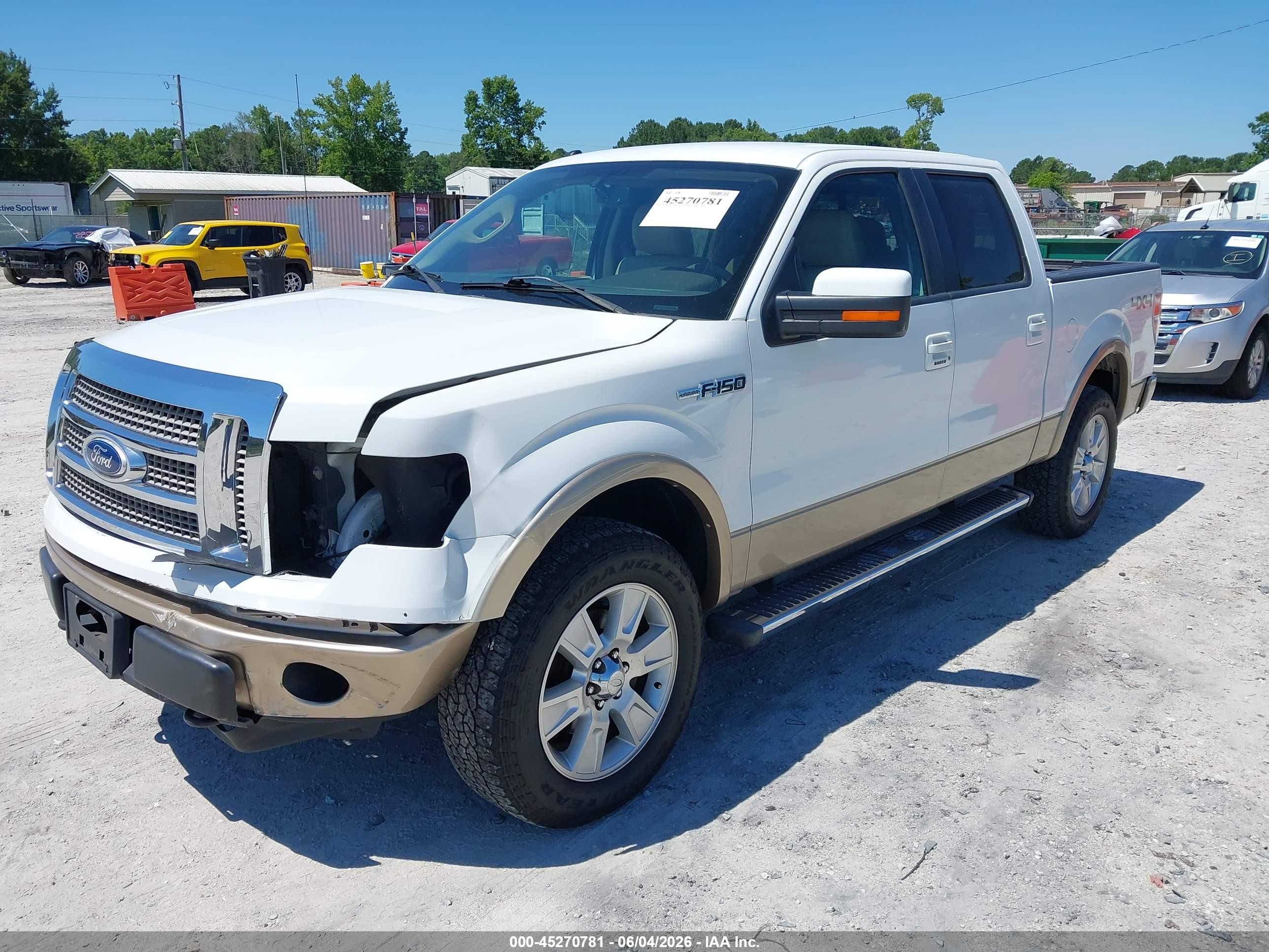 2011 Ford F-150 Lariat White vin: 1FTFW1EF3BFA68398