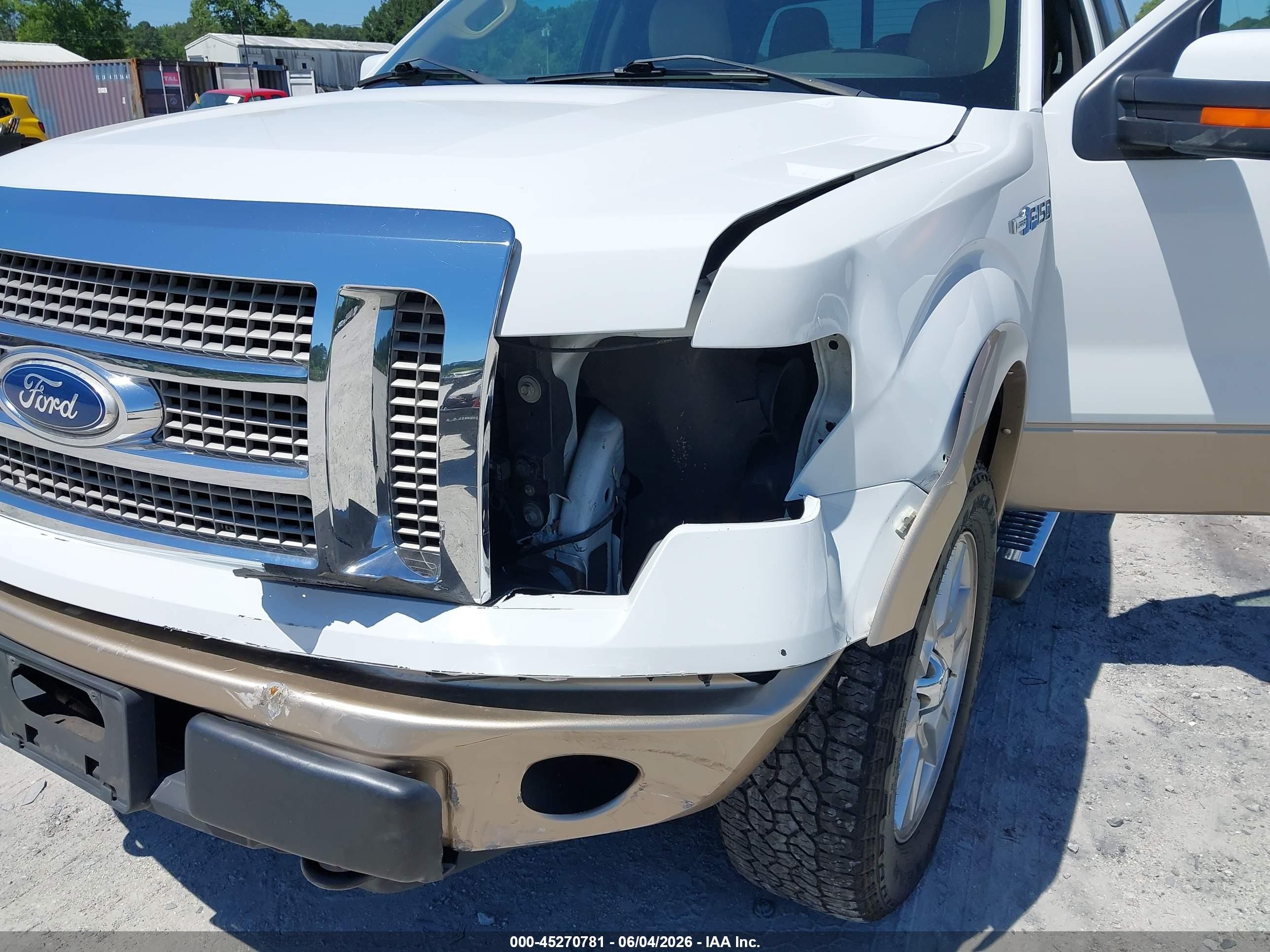 2011 Ford F-150 Lariat White vin: 1FTFW1EF3BFA68398