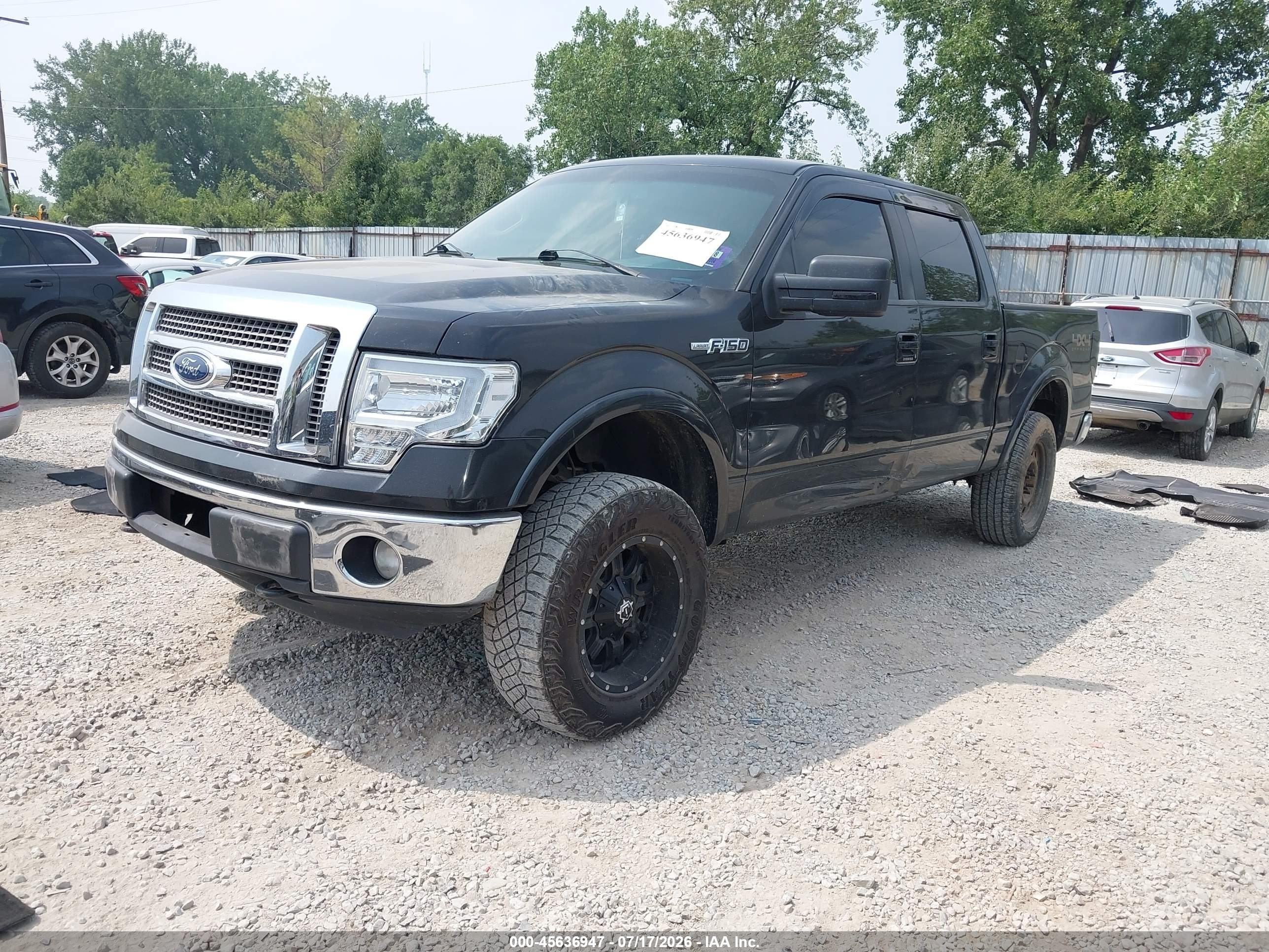 2012 Ford F-150 Lariat Black vin: 1FTFW1EF3CFC39538