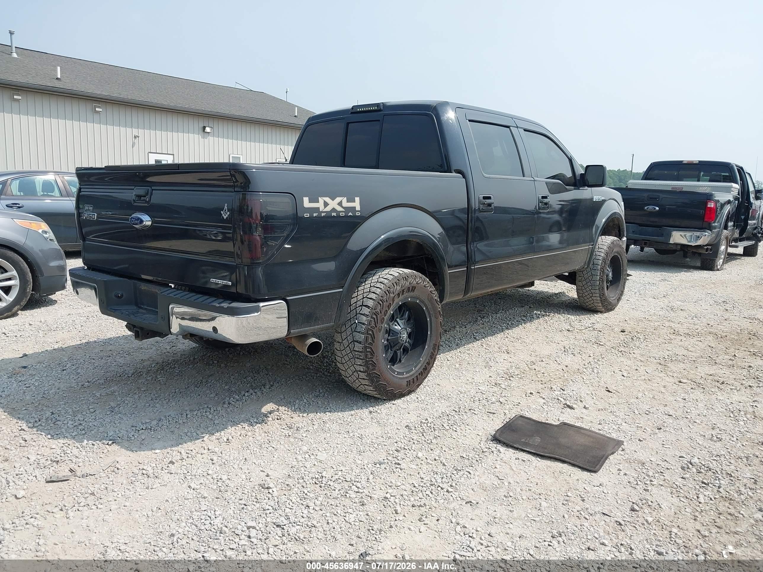2012 Ford F-150 Lariat Black vin: 1FTFW1EF3CFC39538