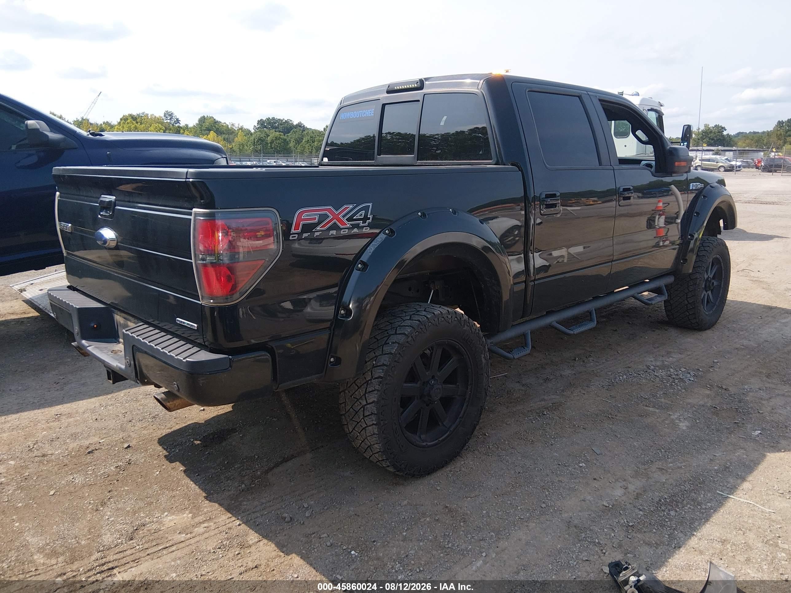 2012 Ford F-150 Fx4 Black vin: 1FTFW1EF3CKE18654