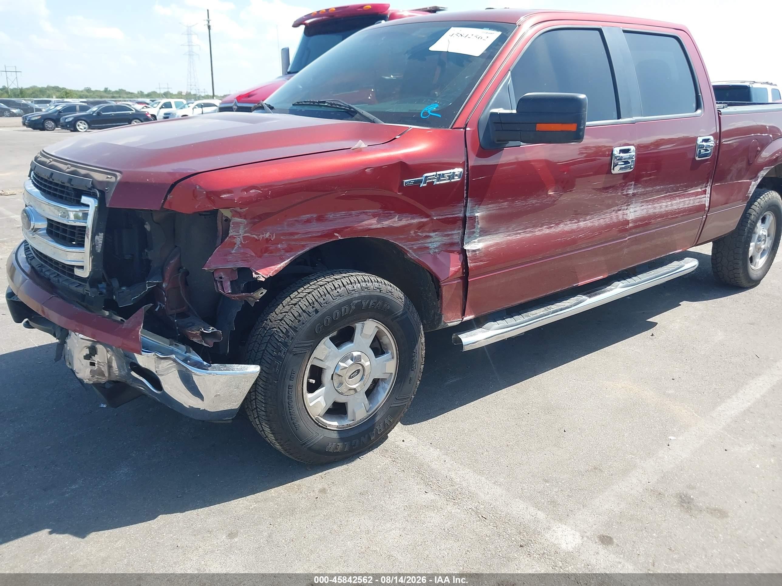 2014 Ford F-150 Xlt Burgundy vin: 1FTFW1EF3EKD41240
