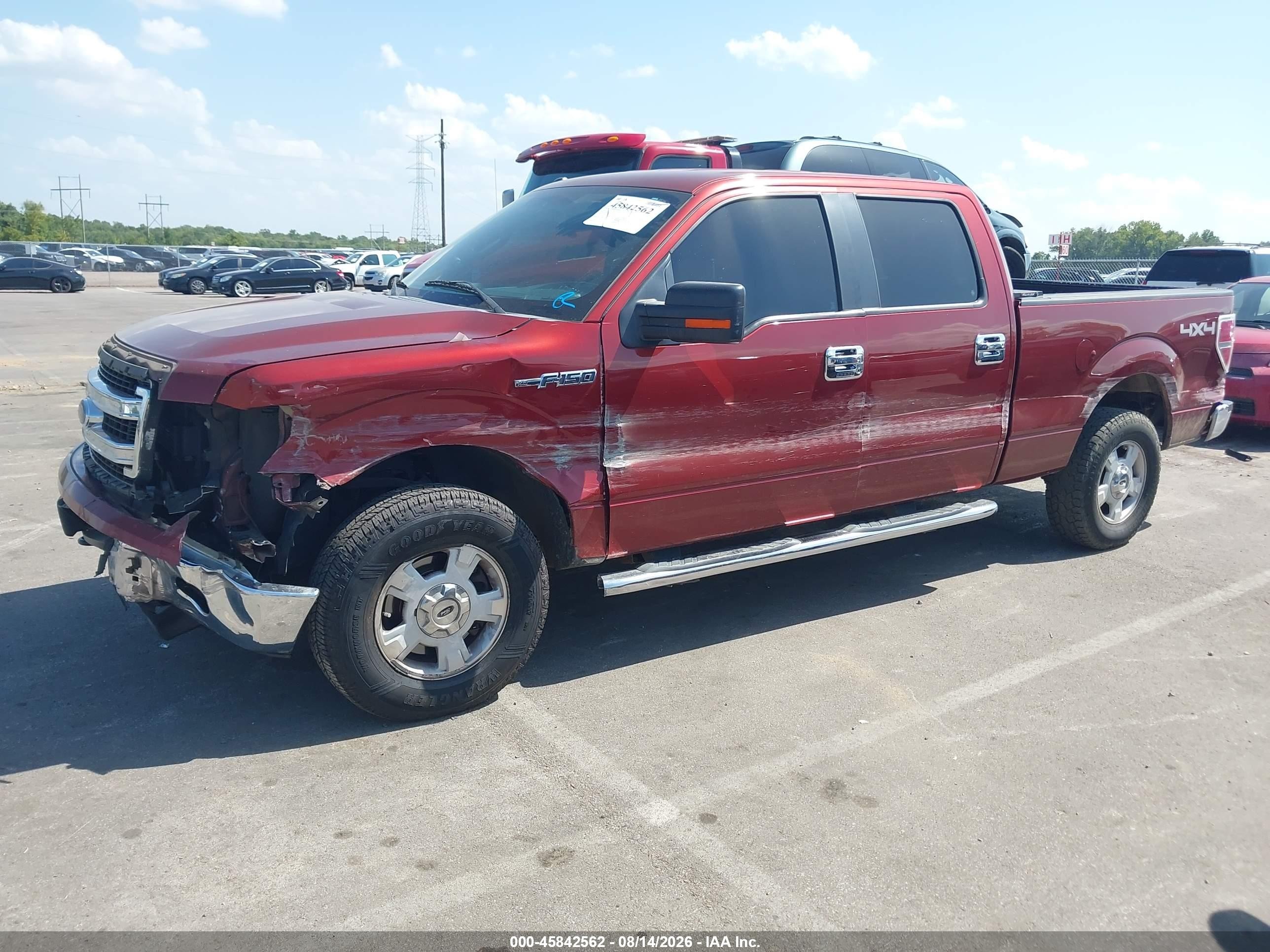 2014 Ford F-150 Xlt Burgundy vin: 1FTFW1EF3EKD41240