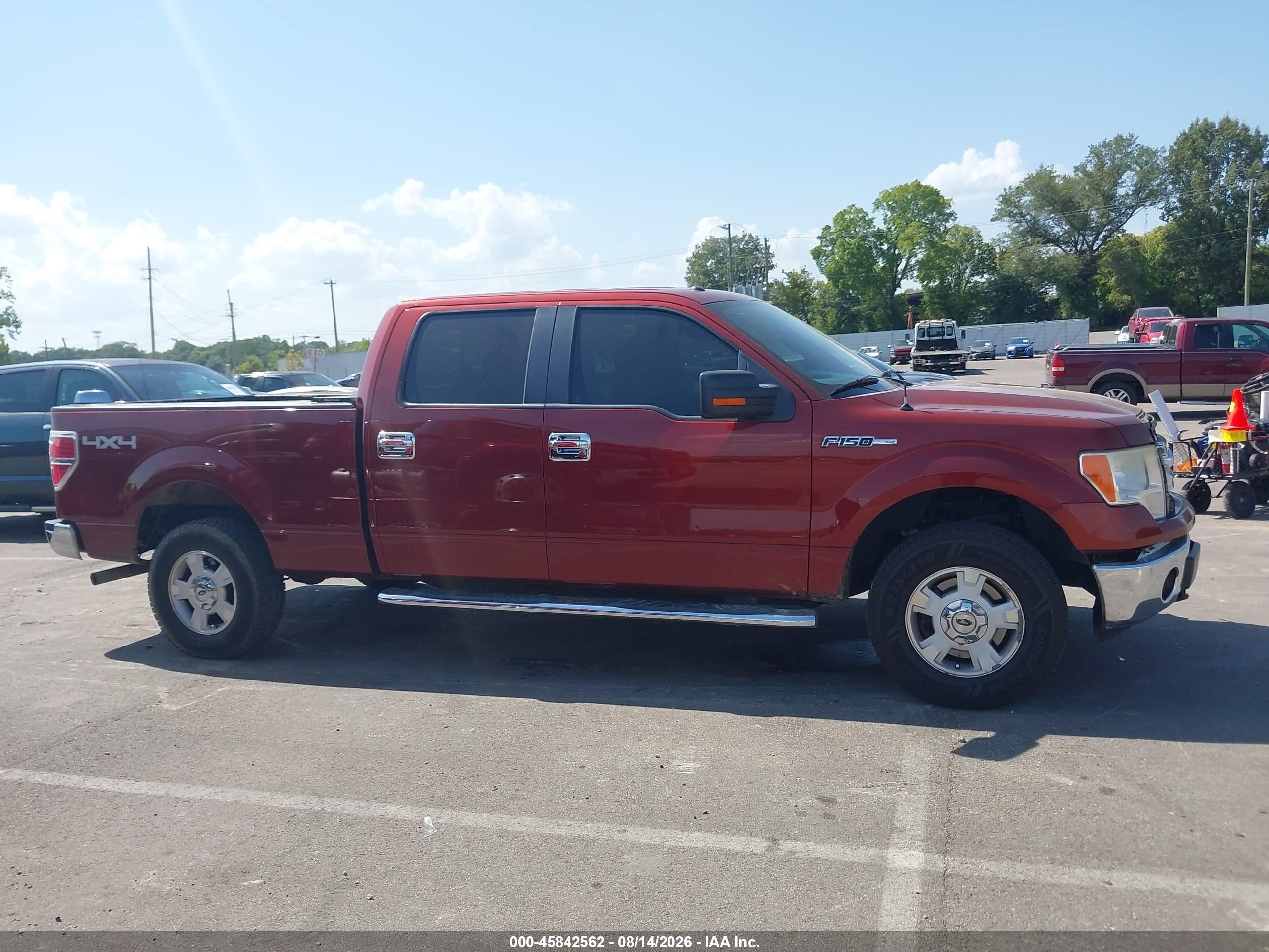 2014 Ford F-150 Xlt Burgundy vin: 1FTFW1EF3EKD41240