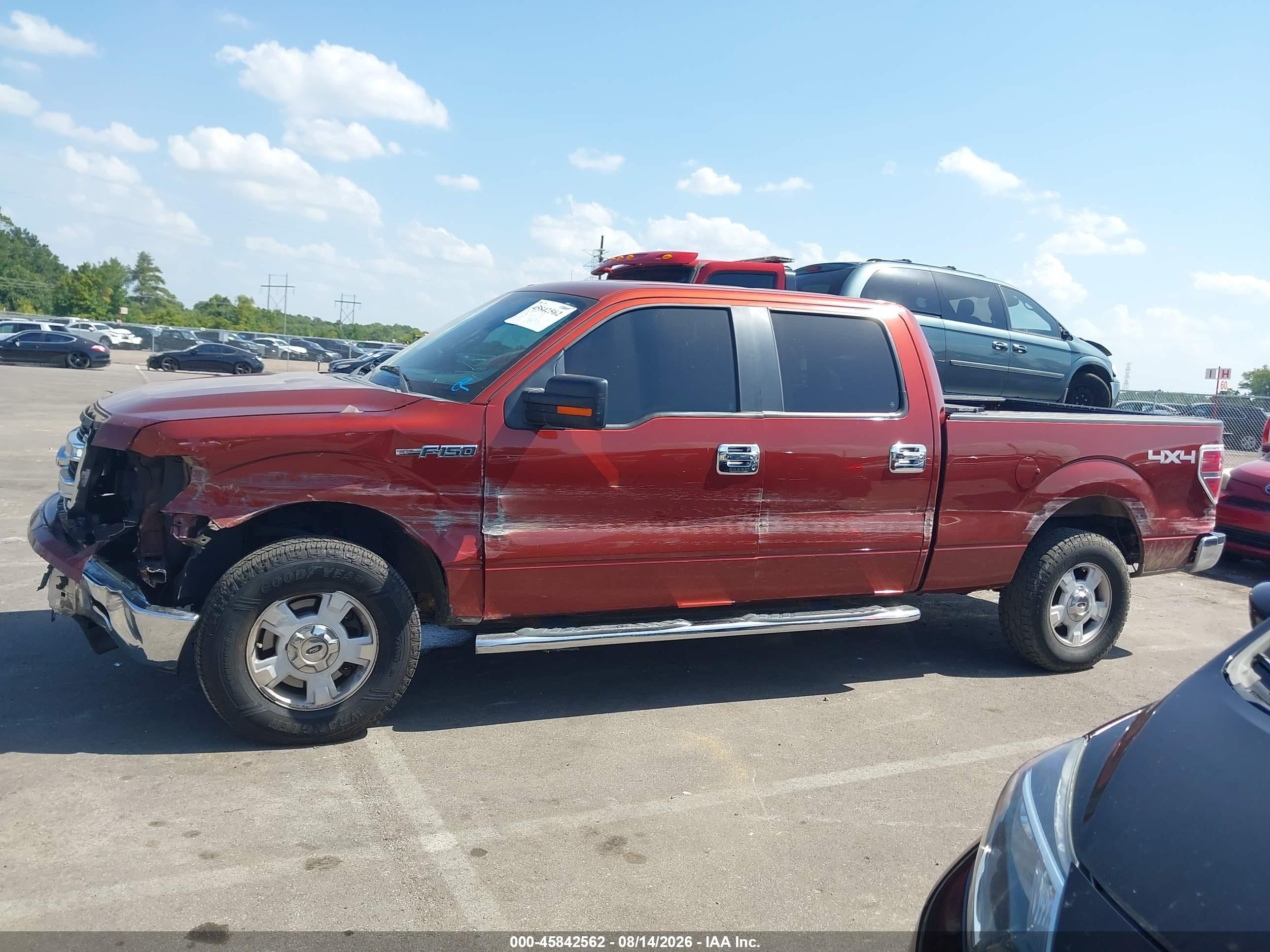 2014 Ford F-150 Xlt Burgundy vin: 1FTFW1EF3EKD41240